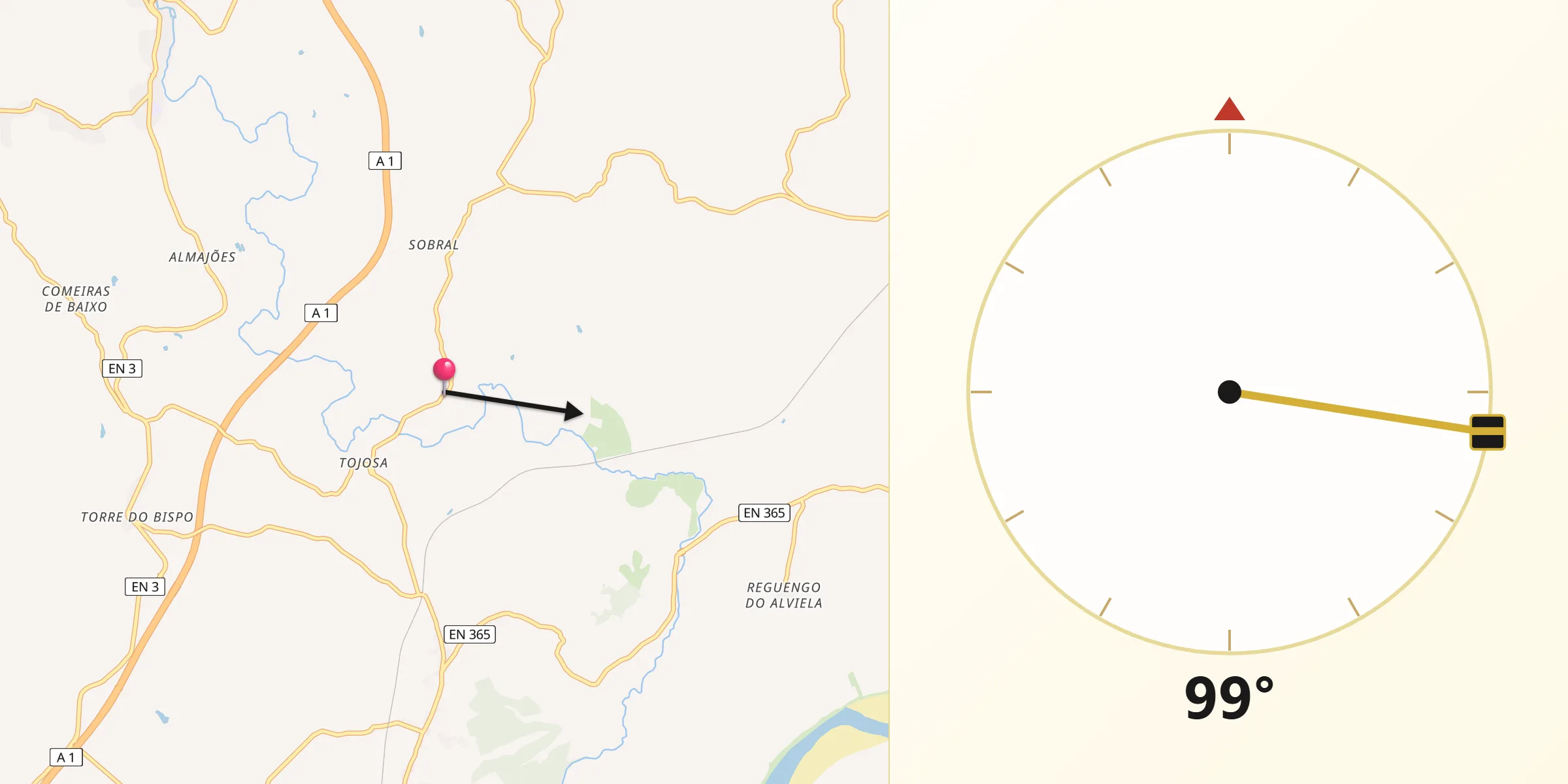 Direção da Qibla a partir de São Vicente do Paul