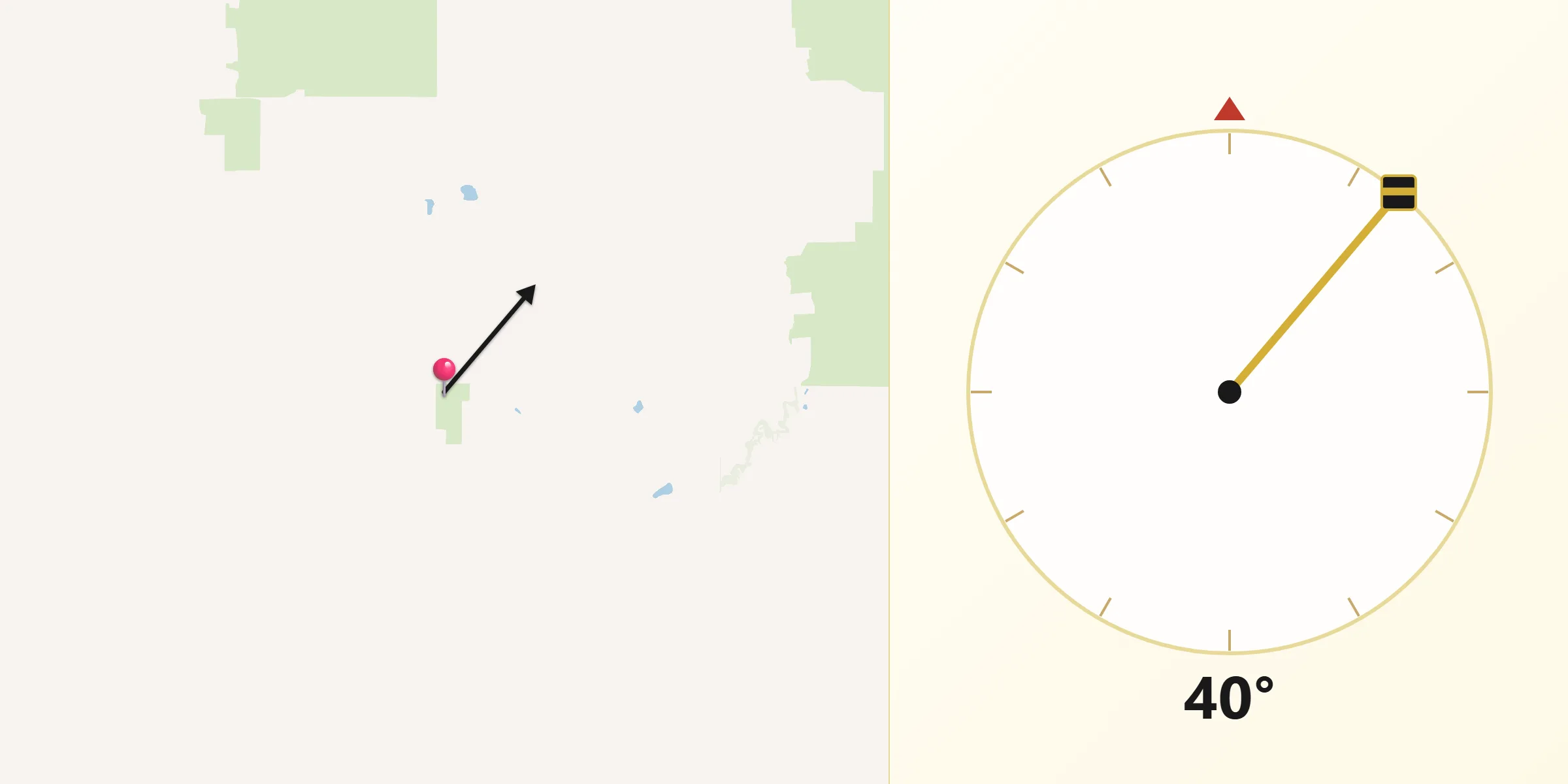 Qibla Direction from Osborne County