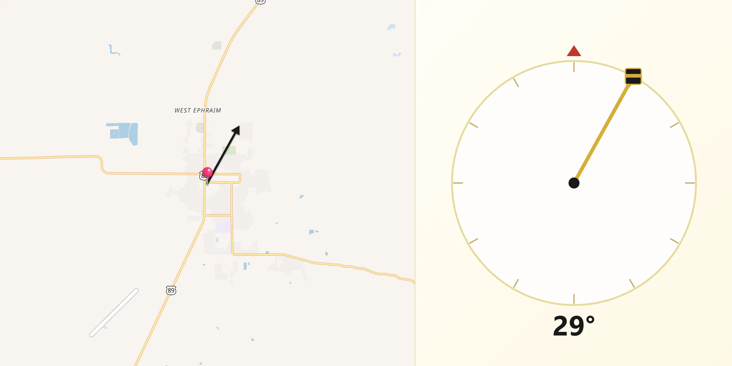 Qibla Direction from Ephraim