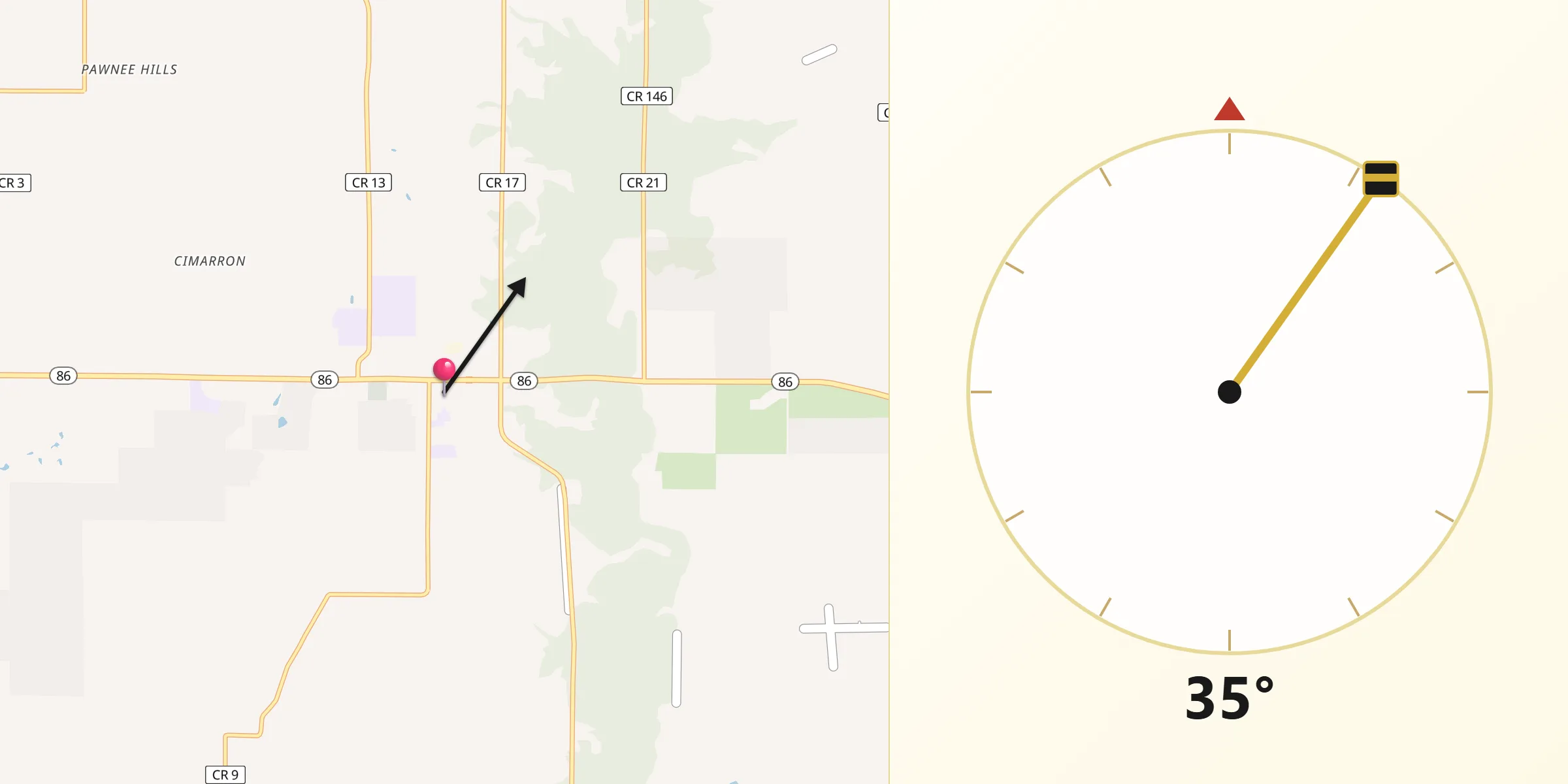 Qibla Direction from Elizabeth