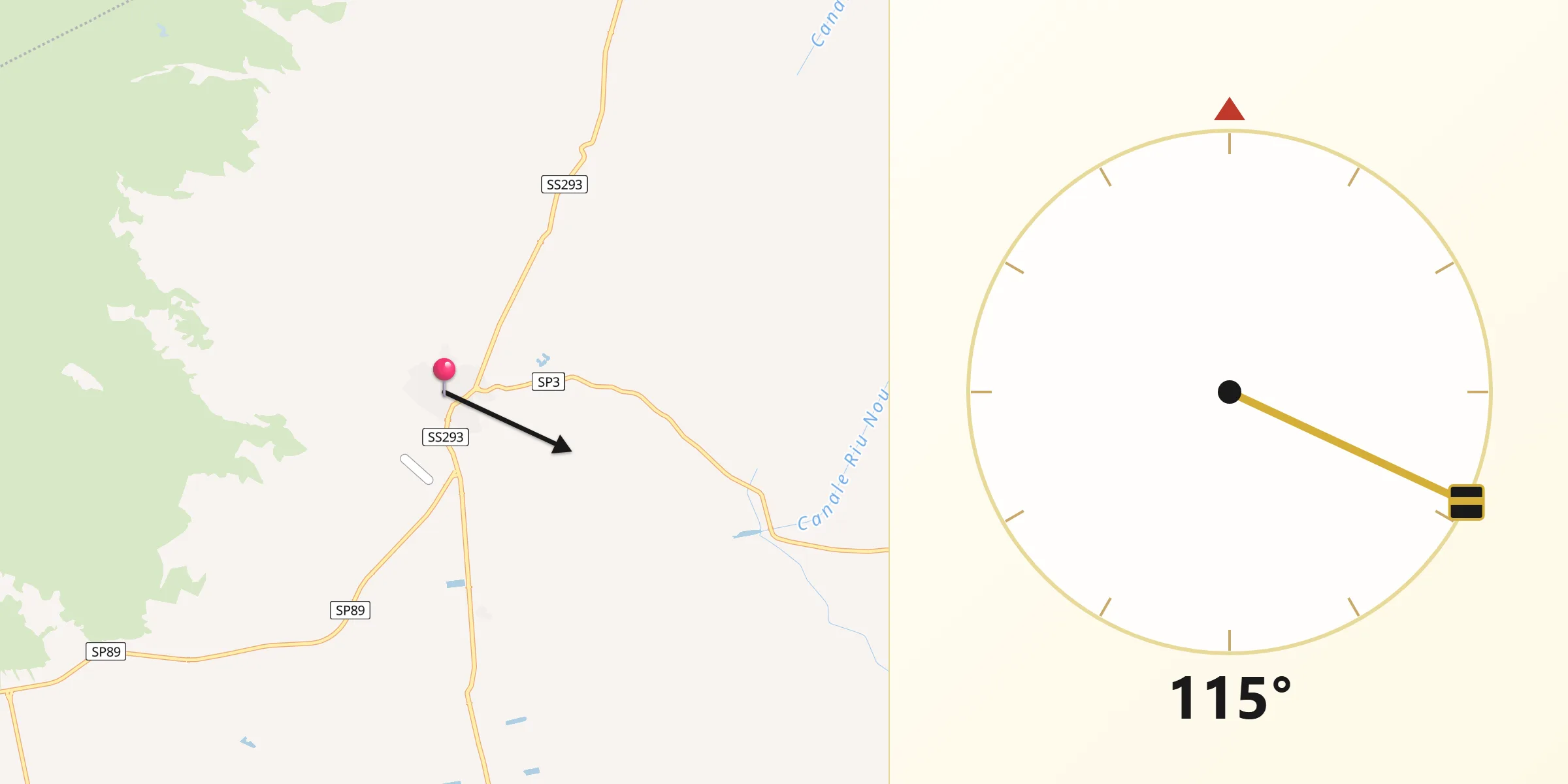 Direzione della Qibla da Vallermosa