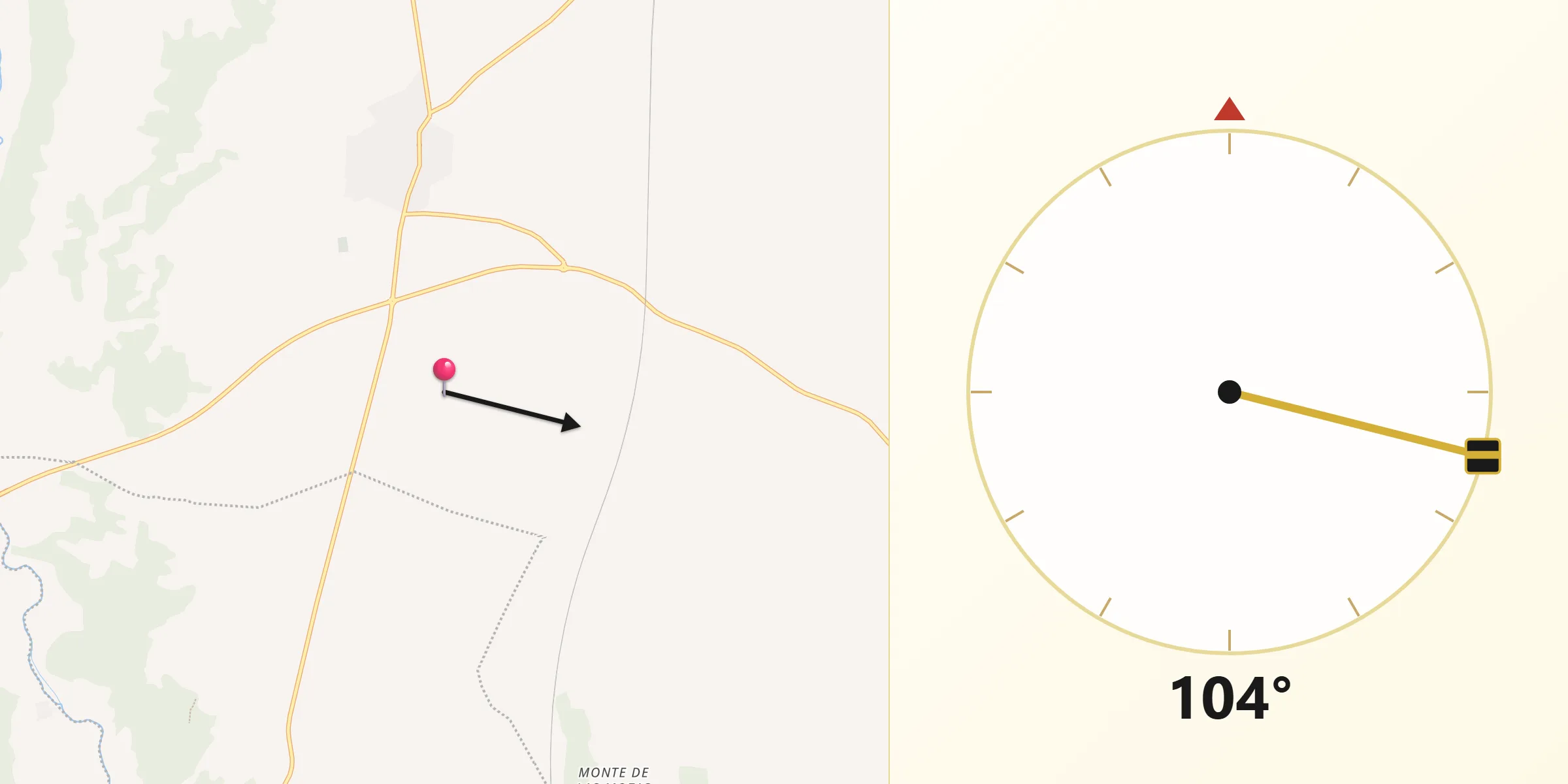 Dirección de la Qibla desde Casasimarro