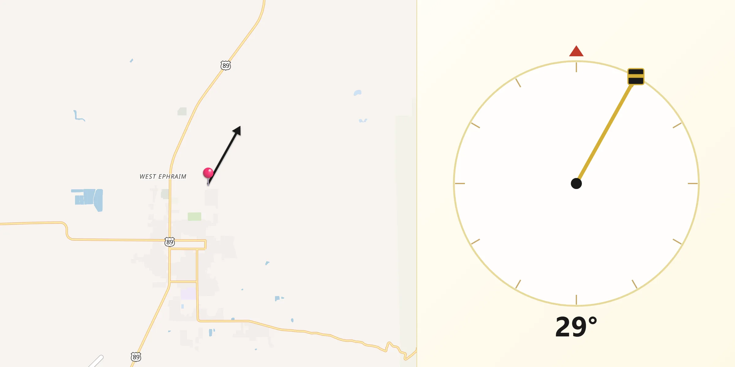 Qibla Direction from Sanpete