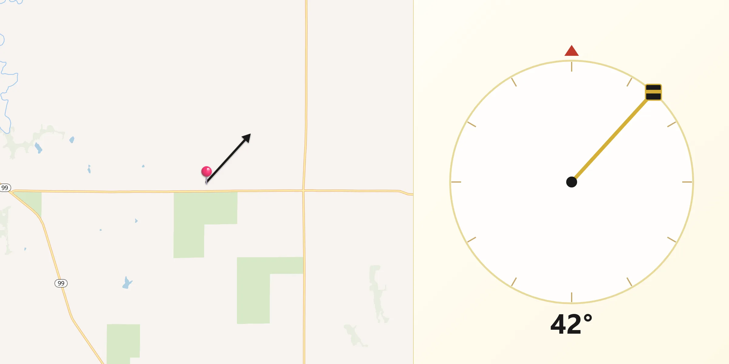 Qibla Direction from Pottawatomie
