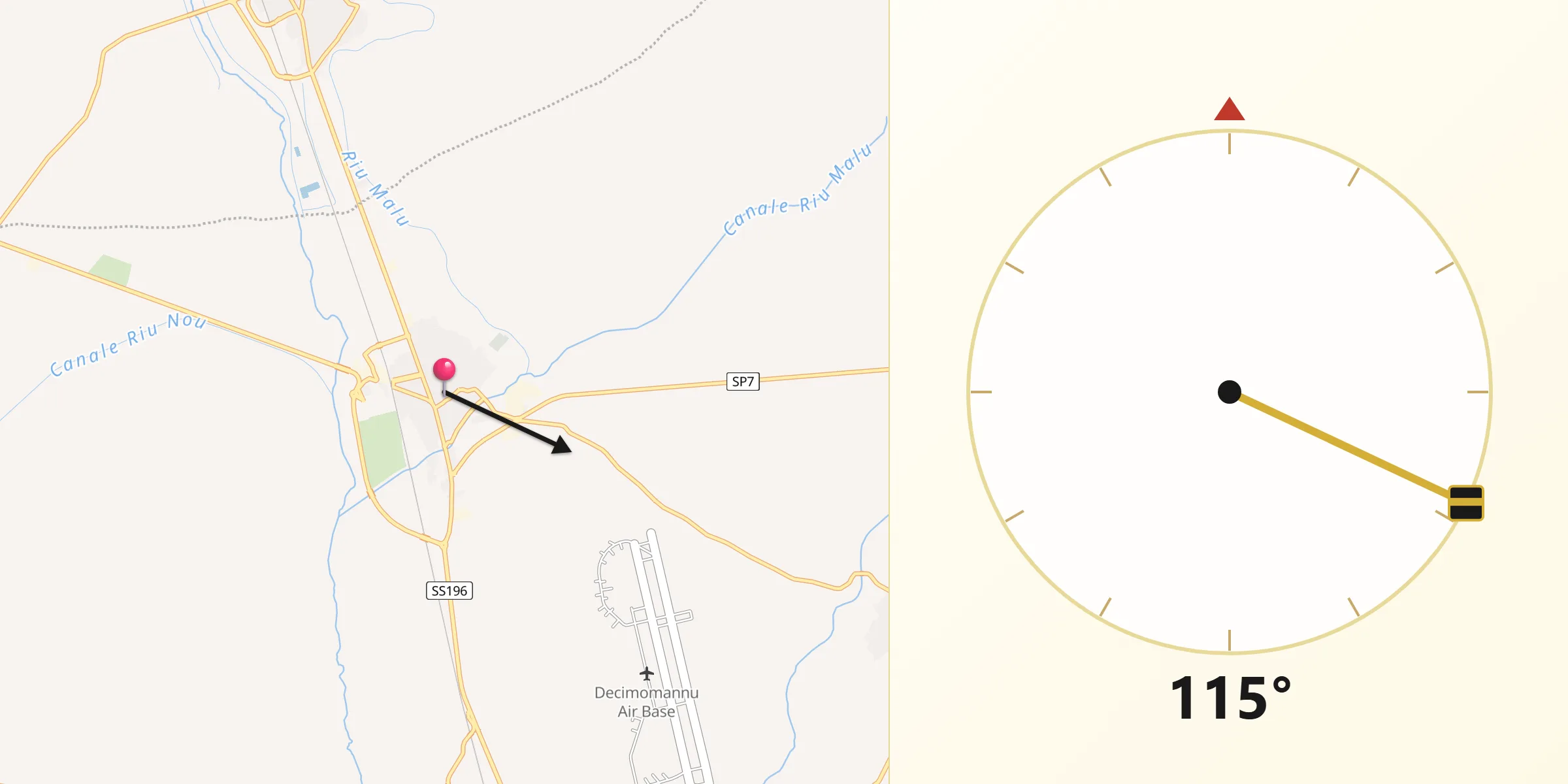 Direzione della Qibla da Villasor