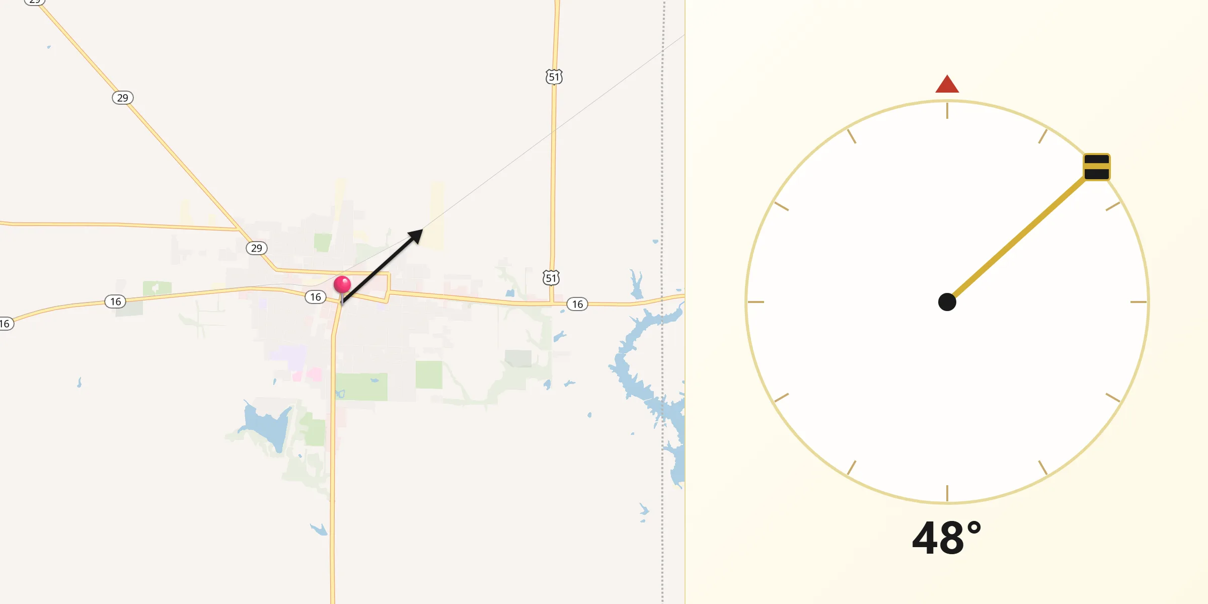 Qibla Direction from Pana
