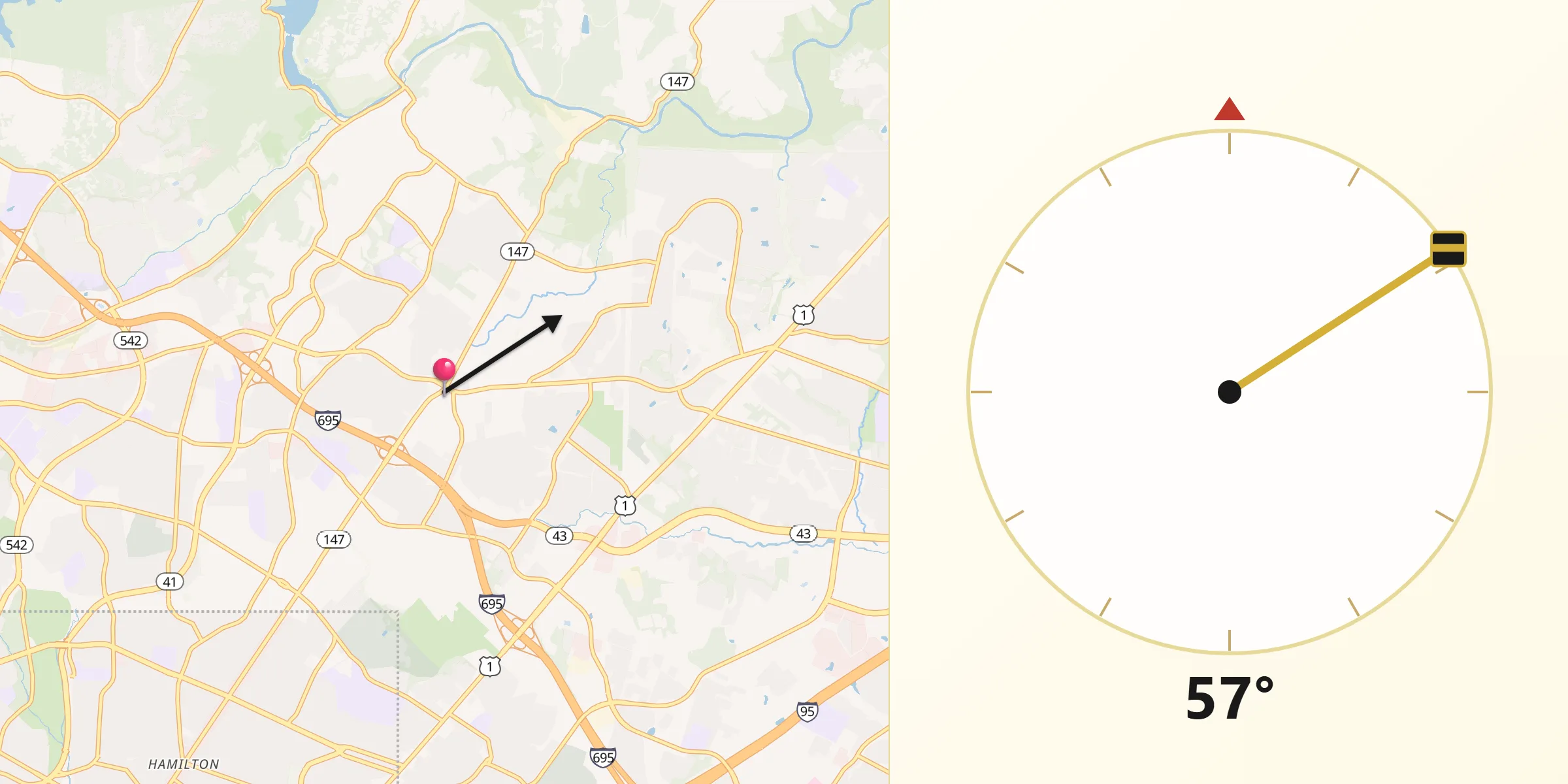Qibla Direction from Carney