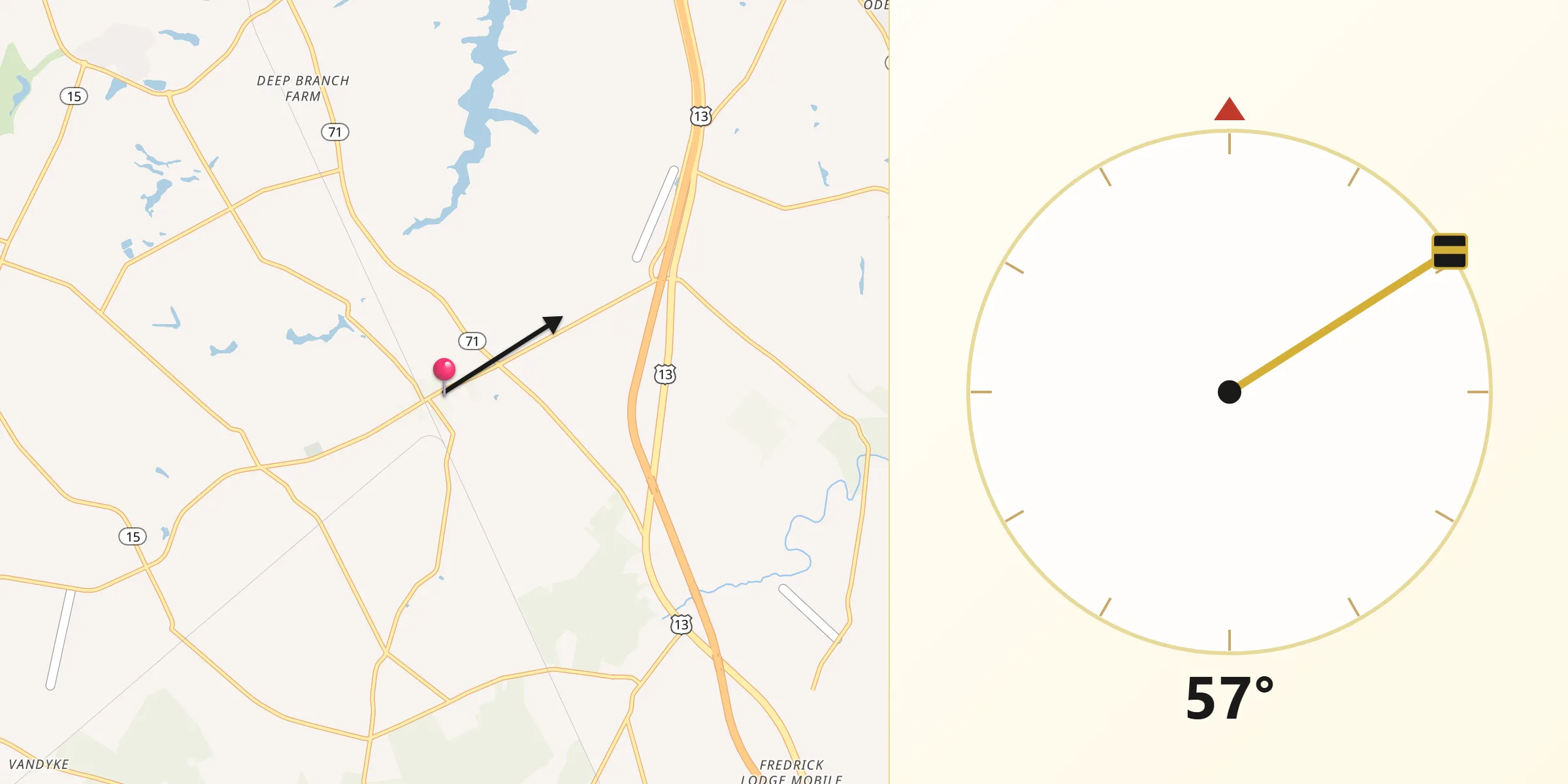 Qibla Direction from Townsend