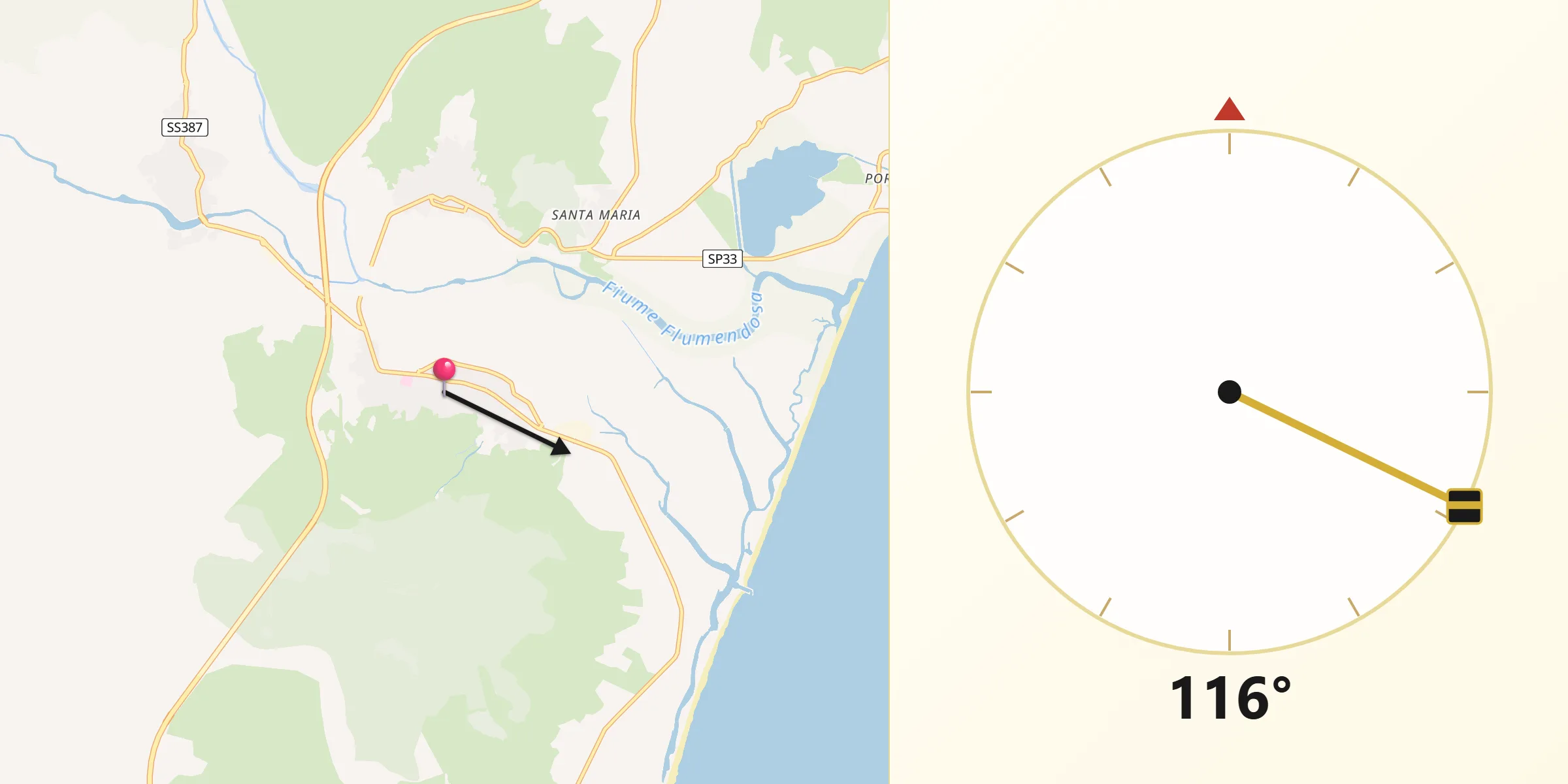 Direzione della Qibla da Muravera