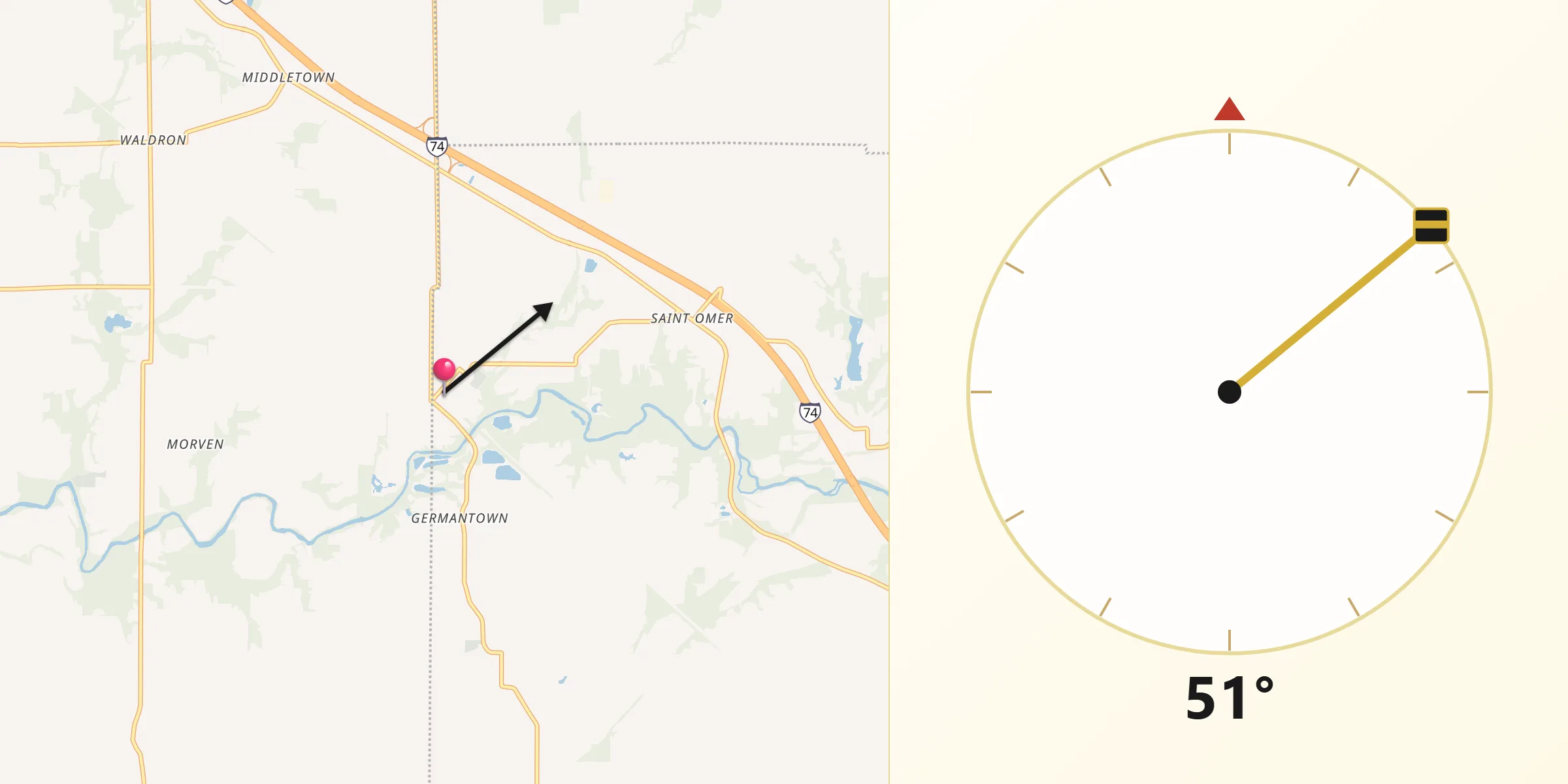 Qibla Direction from Saint Paul