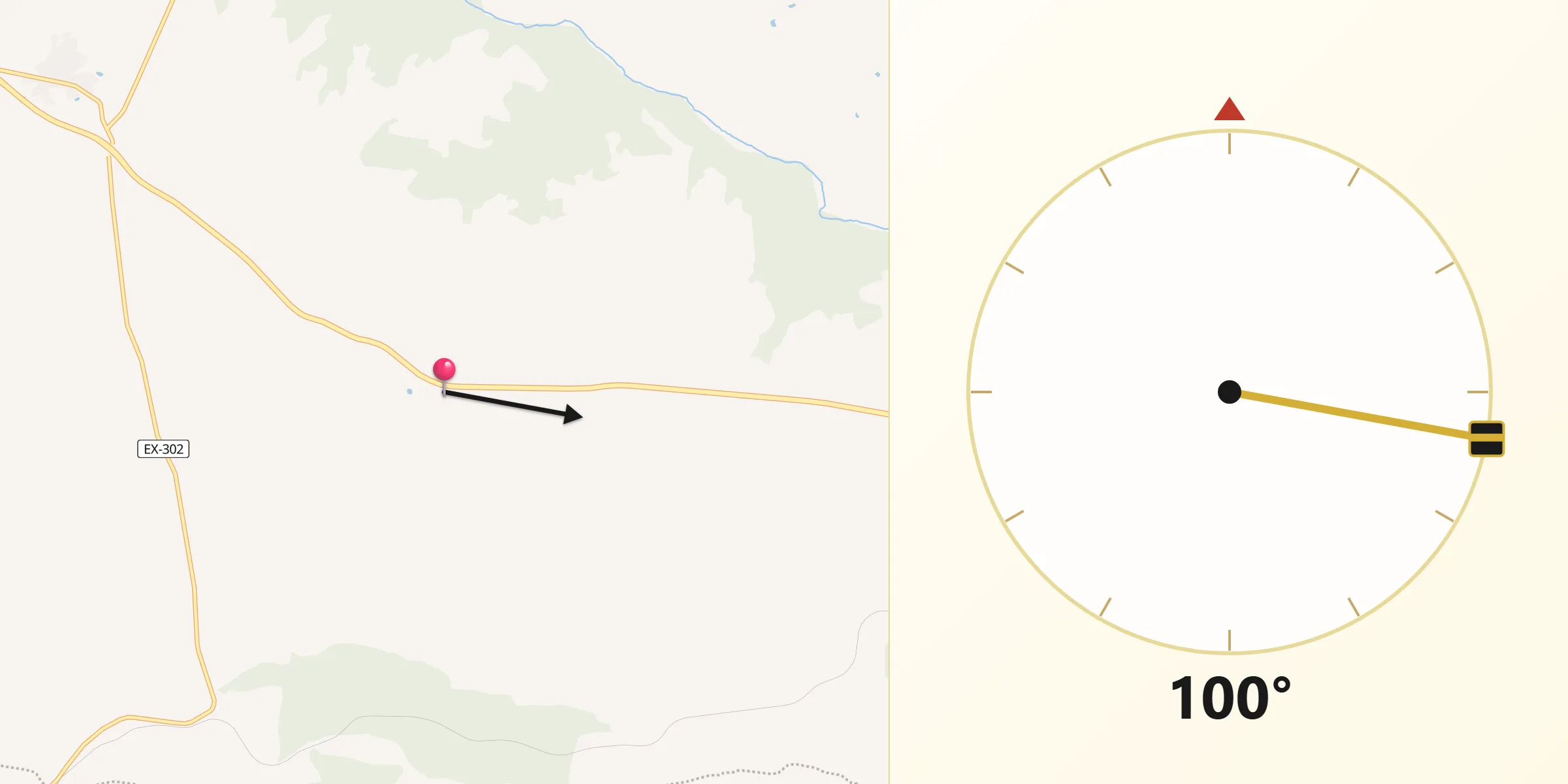 Dirección de la Qibla desde Herreruela