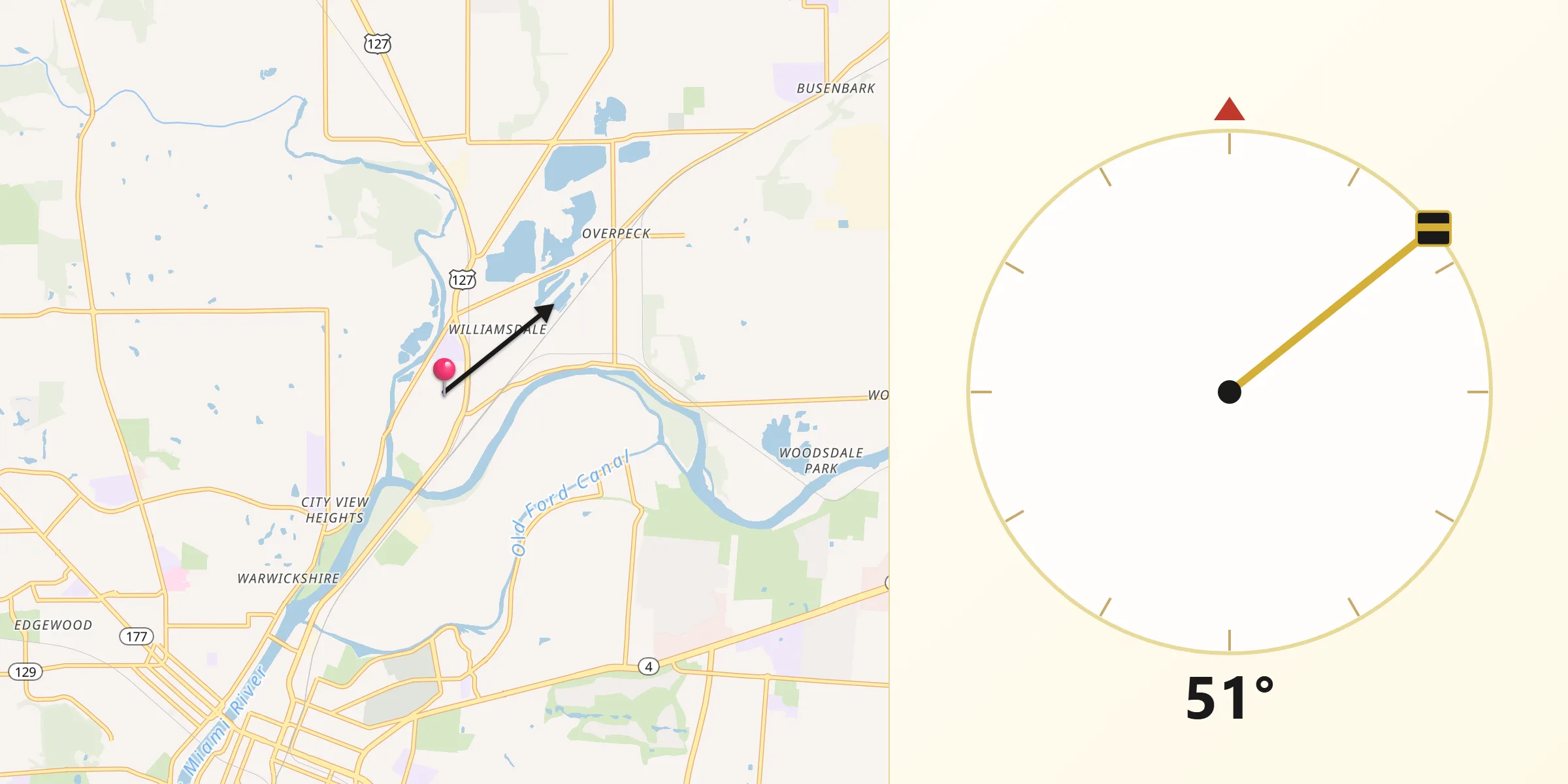 Qibla Direction from New Miami