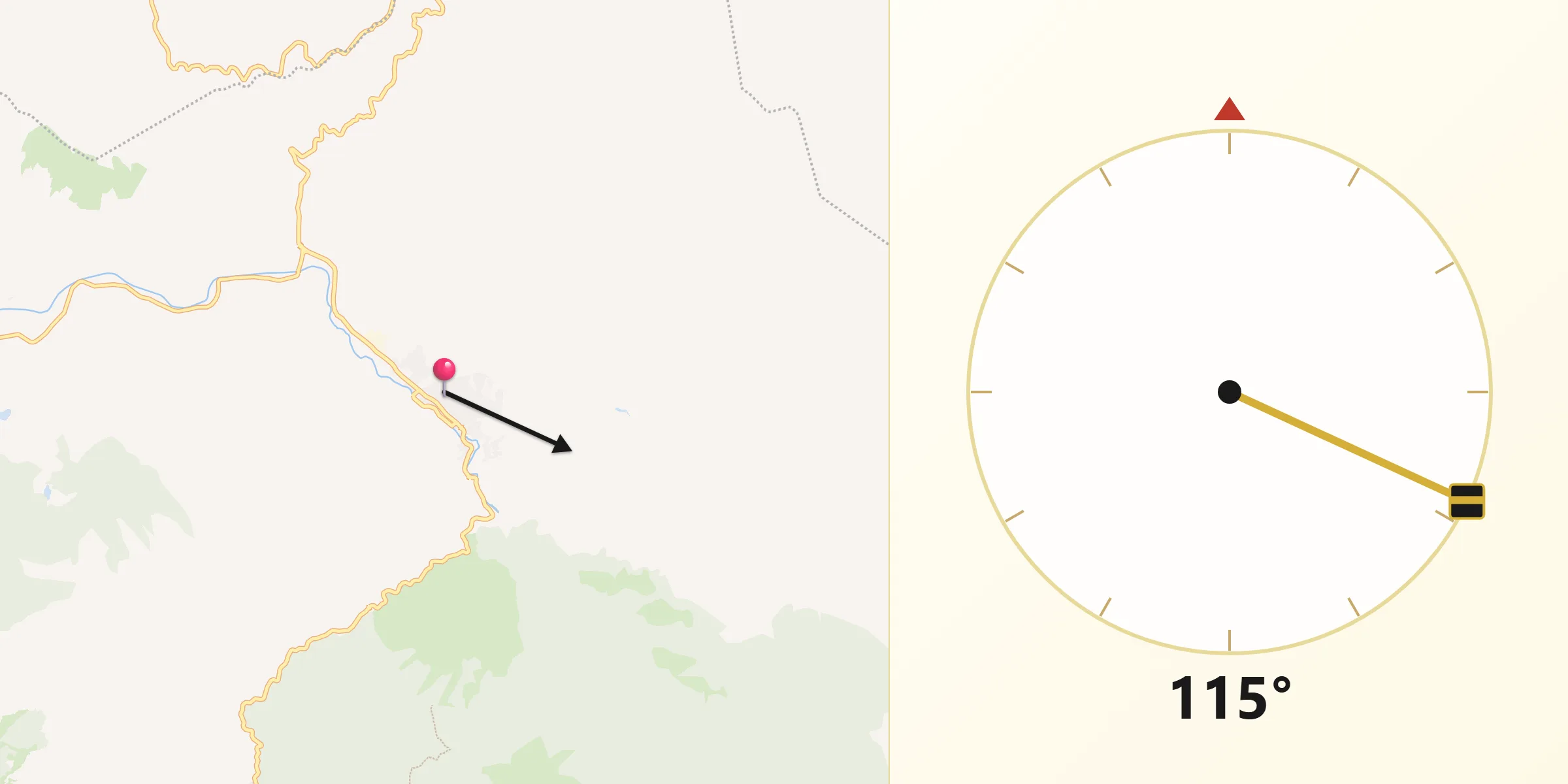 Direzione della Qibla da Fluminimaggiore