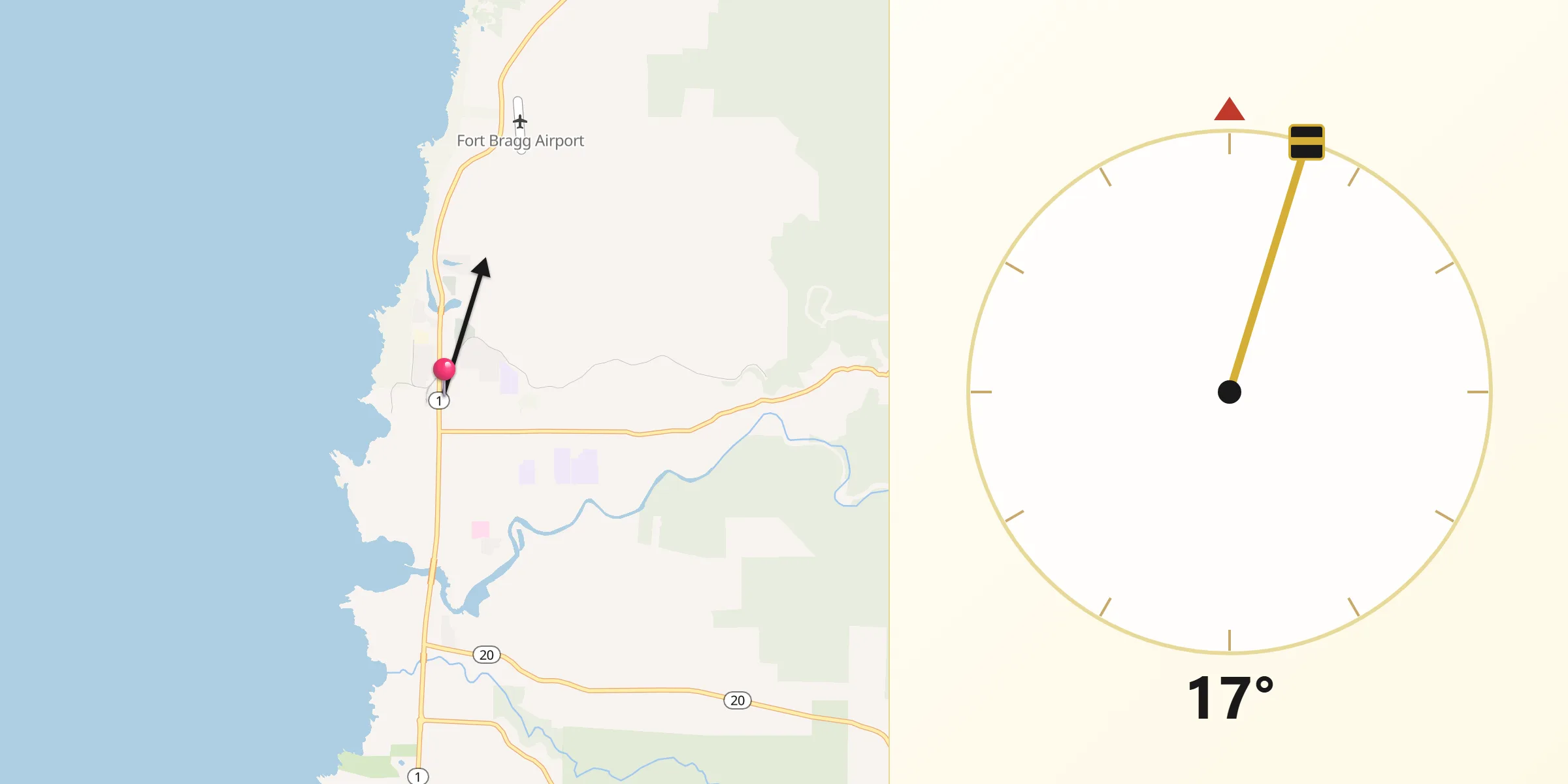 Qibla Direction from Fort Liberty