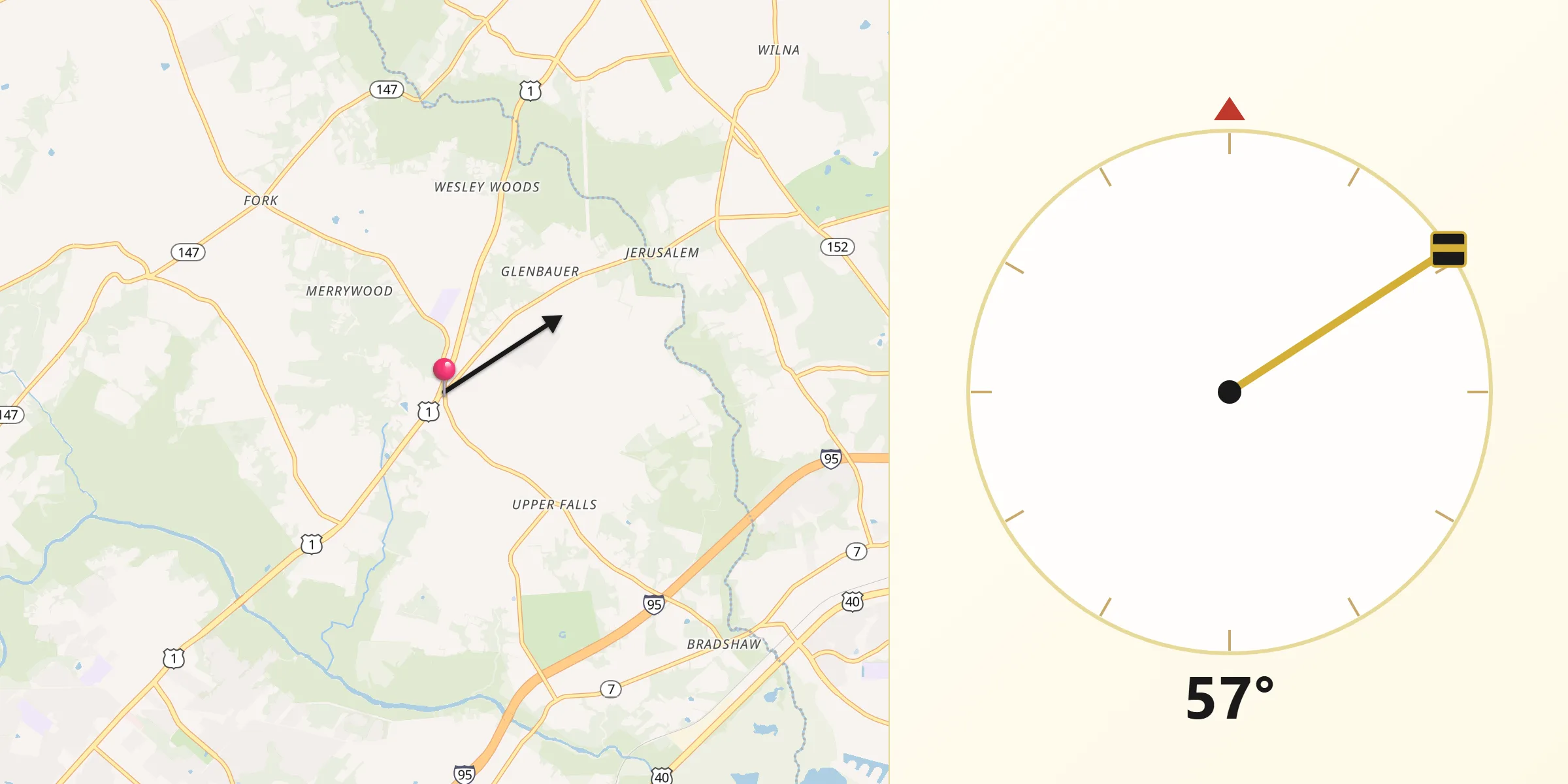 Qibla Direction from Kingsville