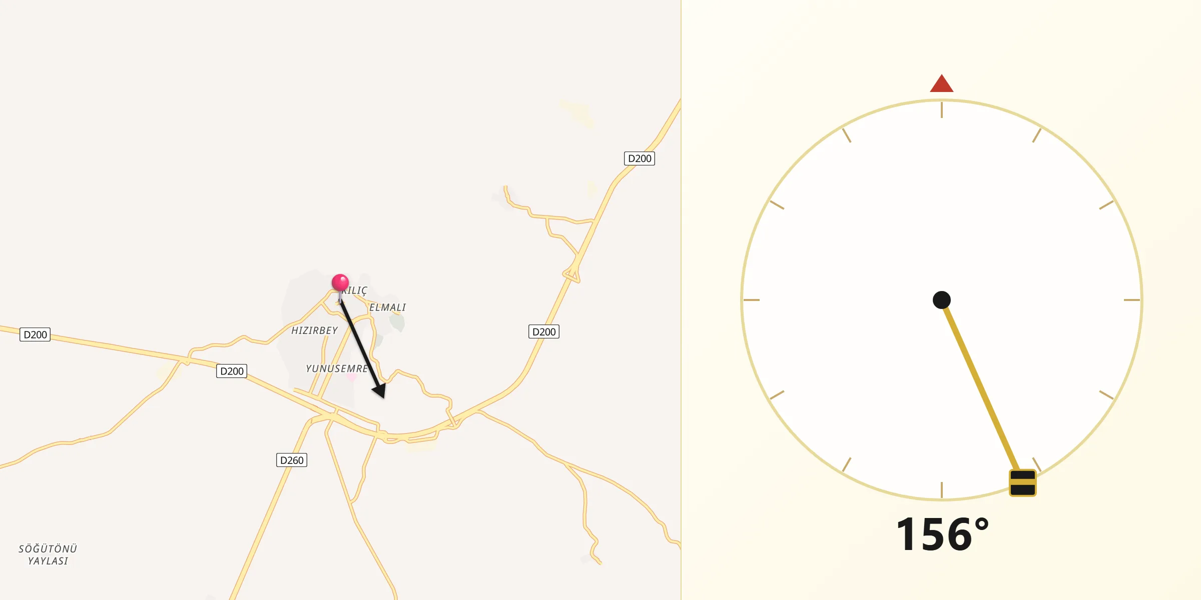Sivrihisar (şehir) şehrinden Kıble Yönü