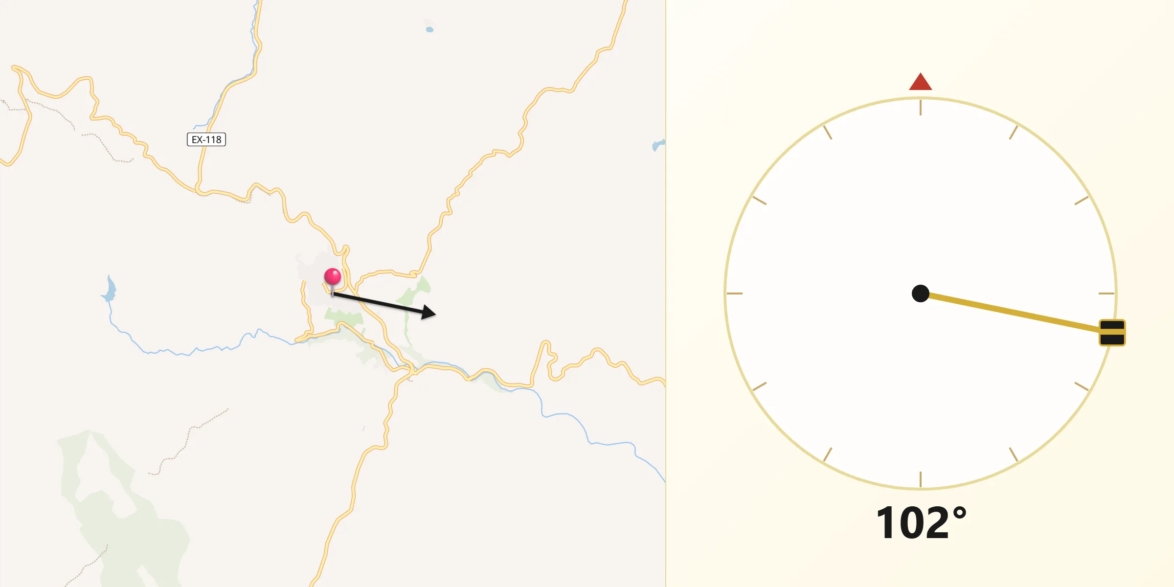 Dirección de la Qibla desde Guadalupe