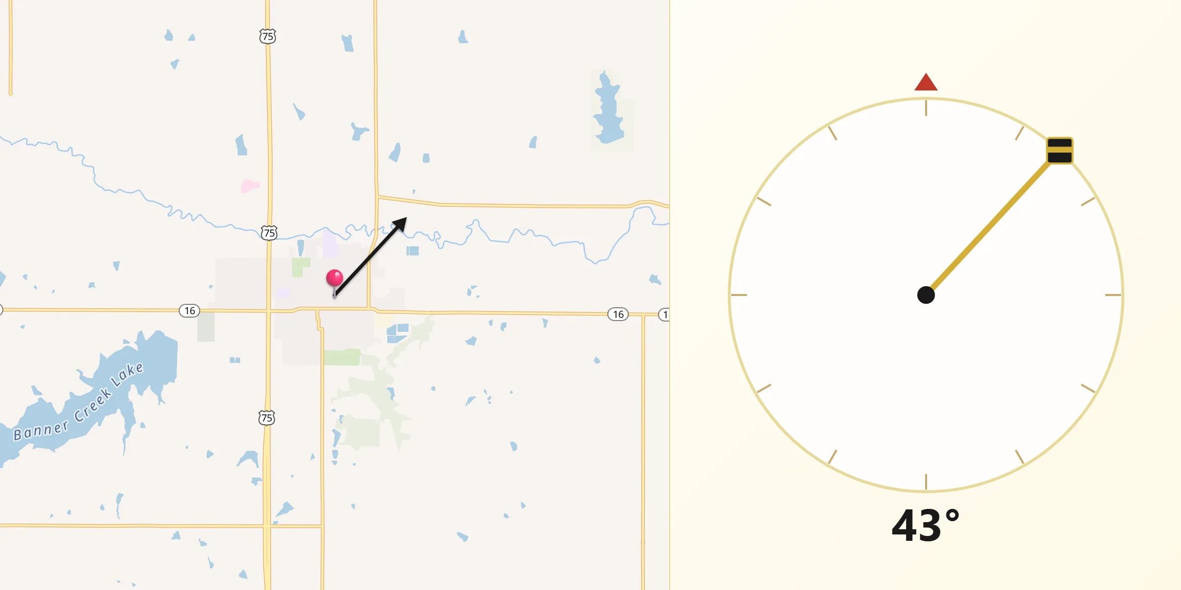Qibla Direction from Holton