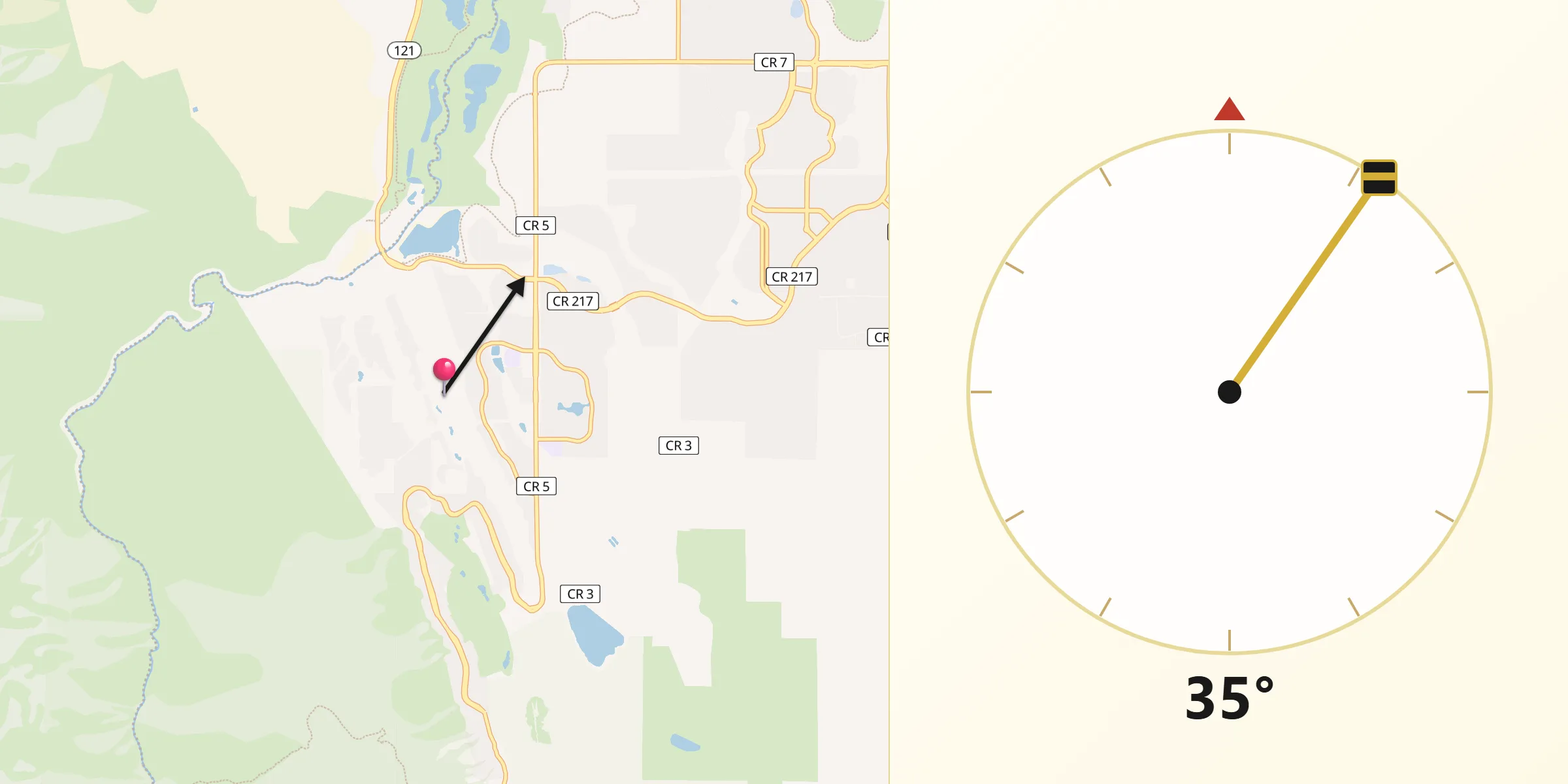 Qibla Direction from Roxborough Park