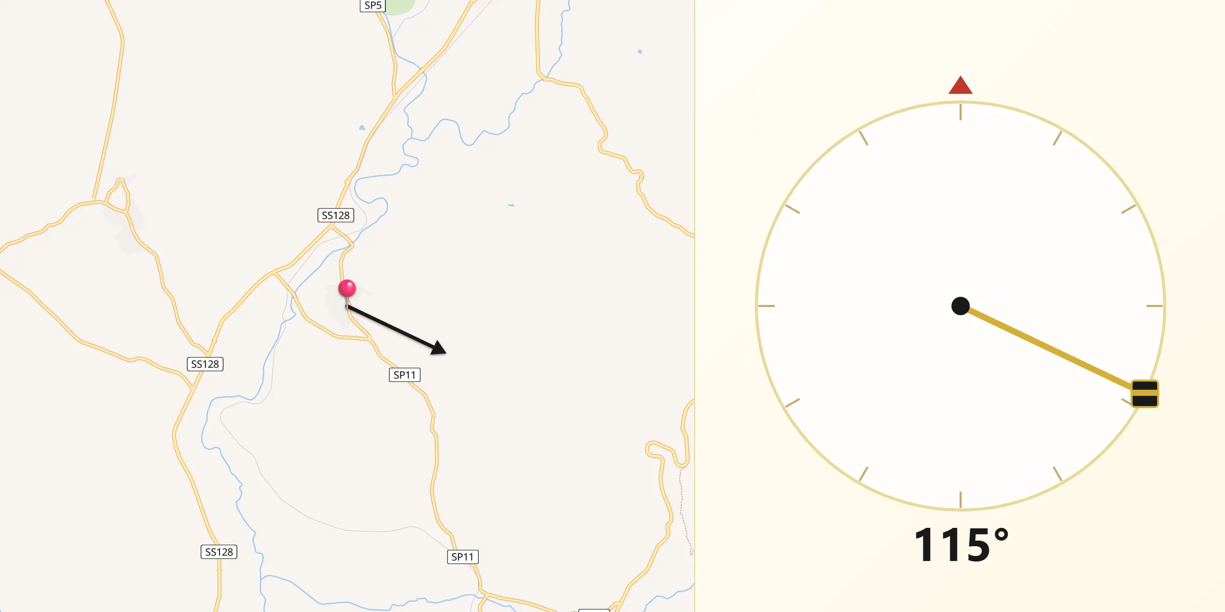 Direzione della Qibla da Barrali