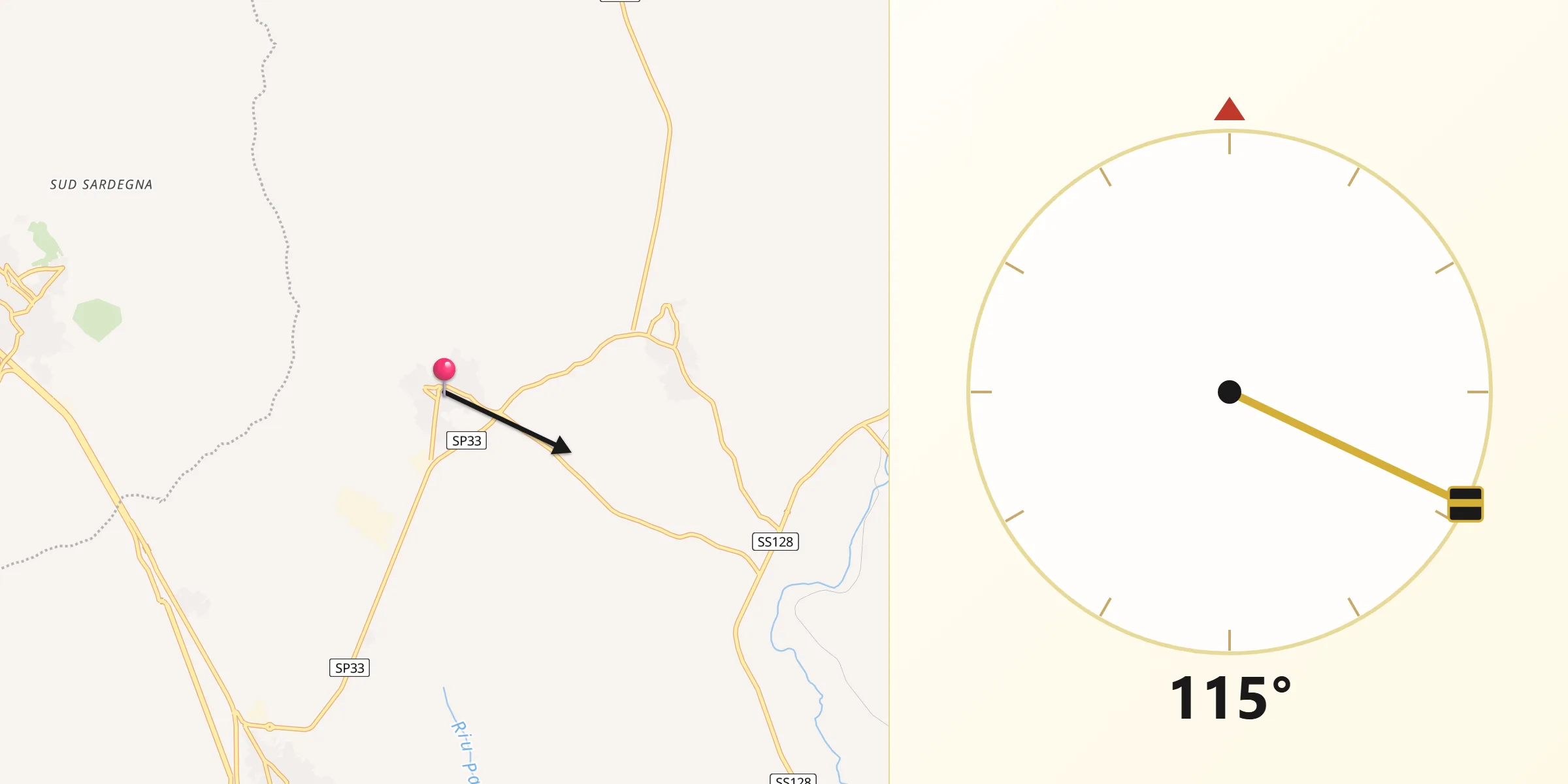 Direzione della Qibla da Samatzai