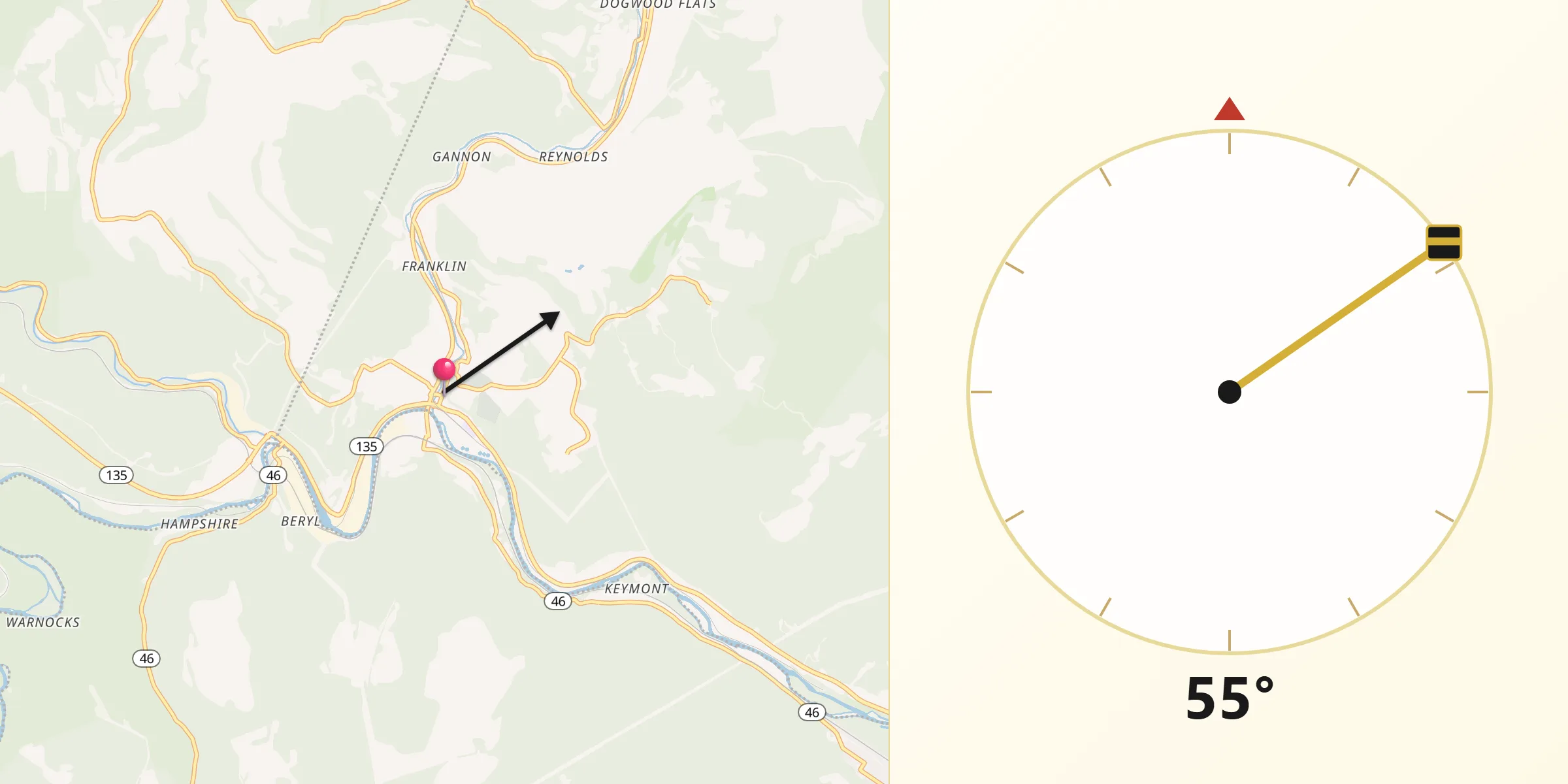 Qibla Direction from Westernport