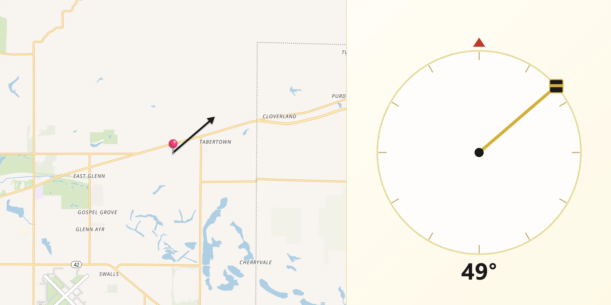 Qibla Direction from Seelyville