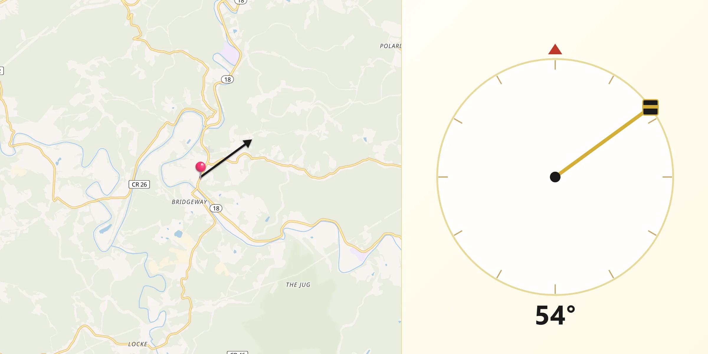 Qibla Direction from Middlebourne