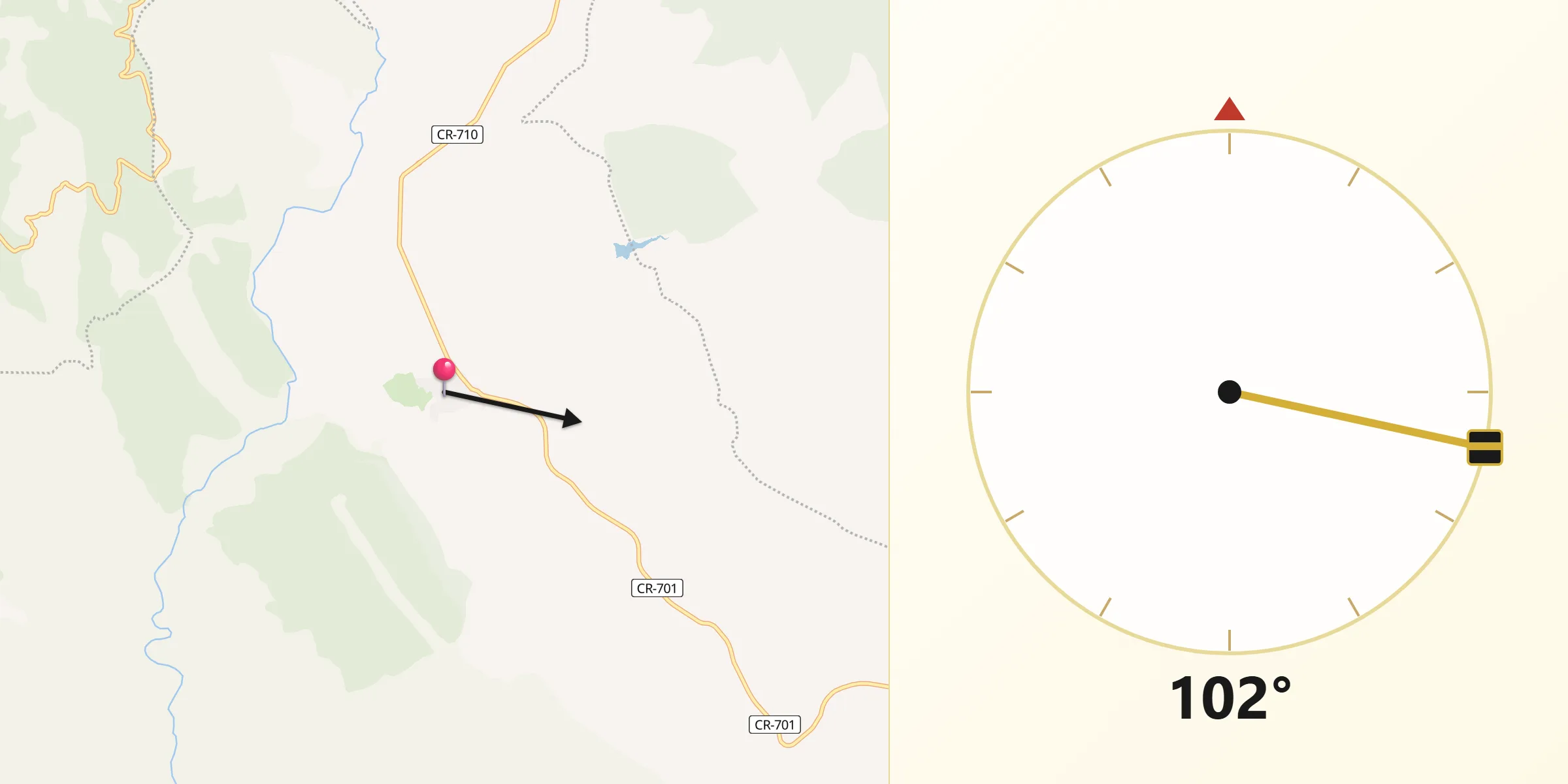 Dirección de la Qibla desde Navas de Estena
