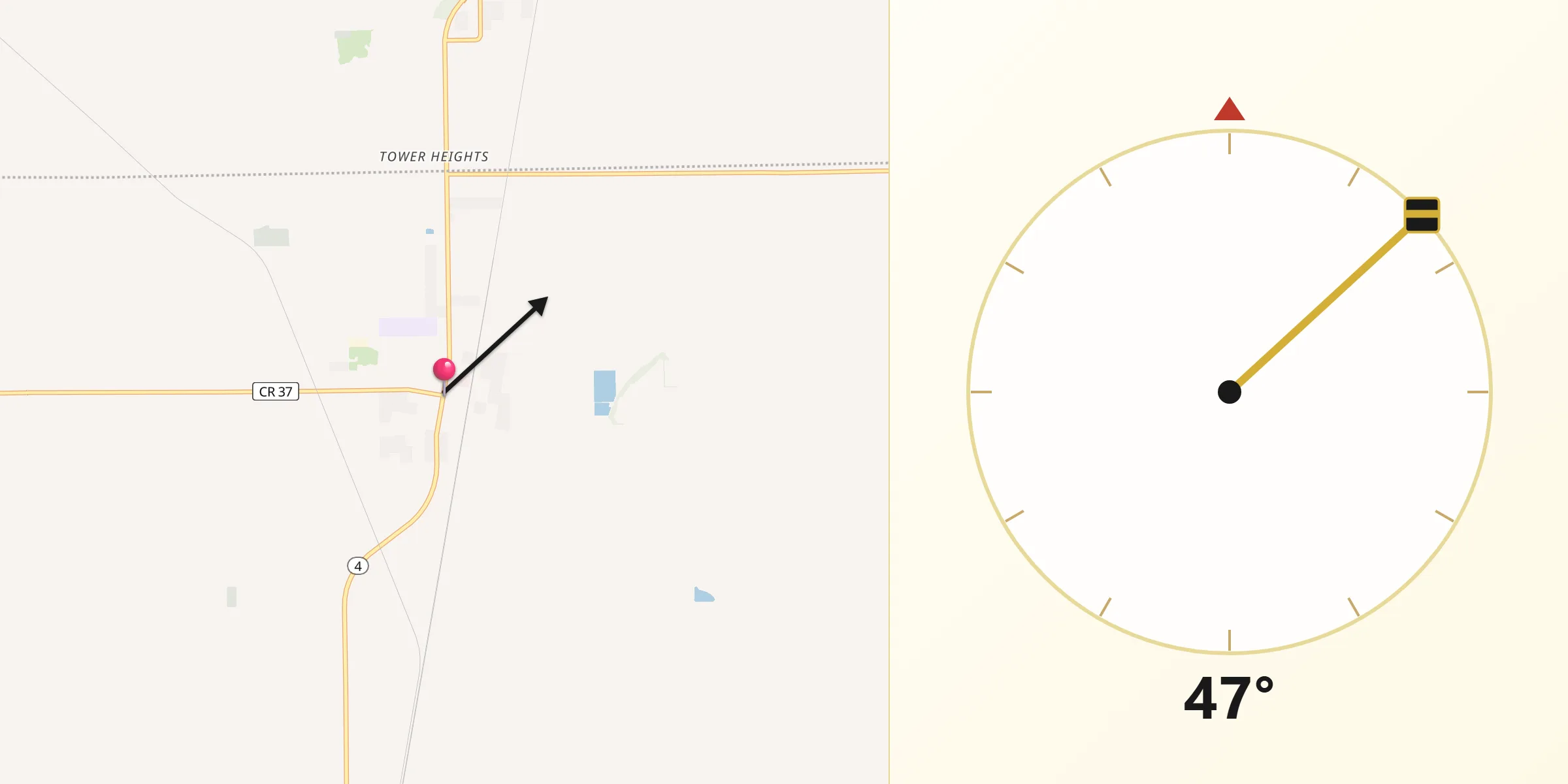 Qibla Direction from Virden