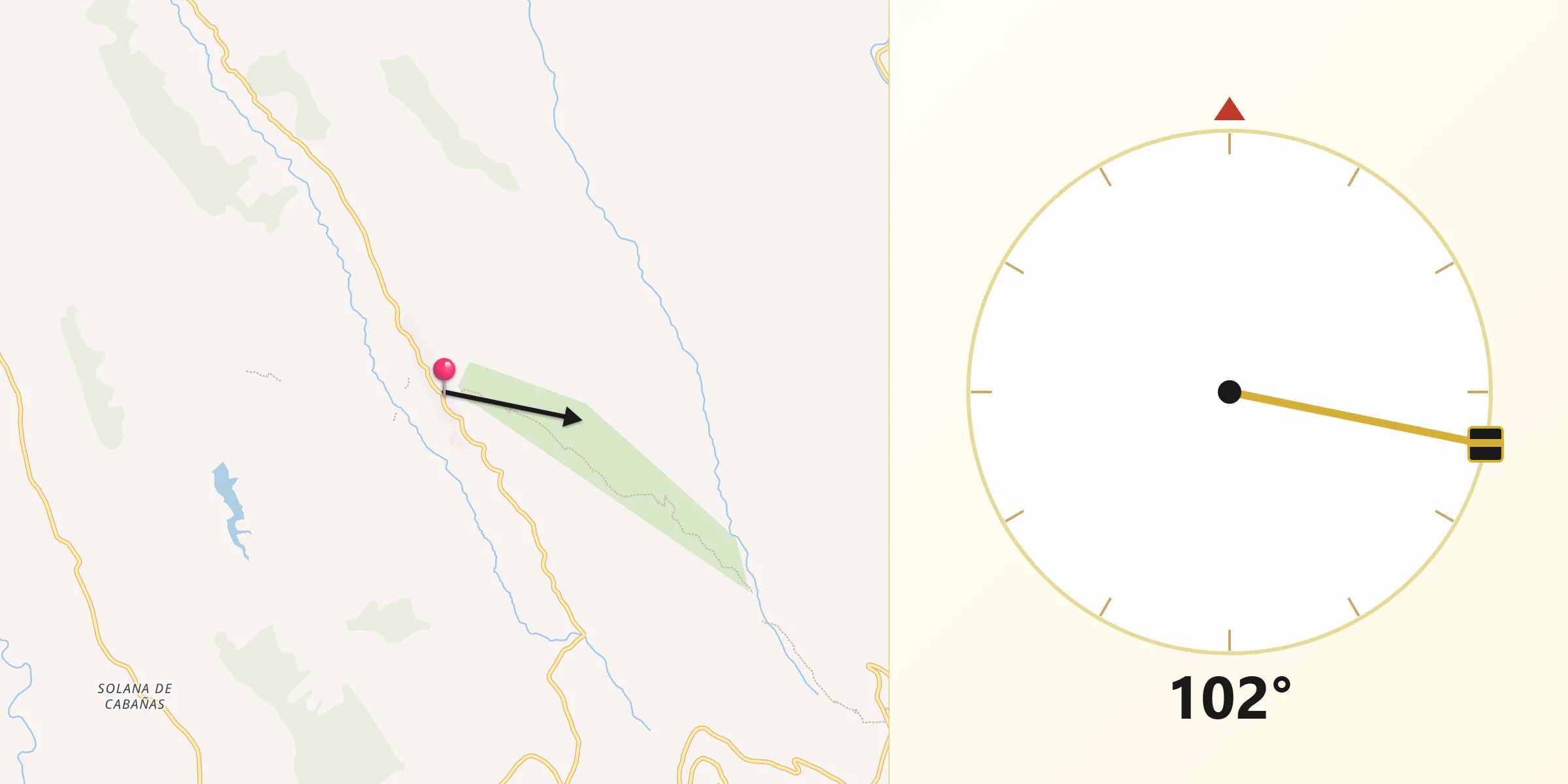 Dirección de la Qibla desde Navezuelas