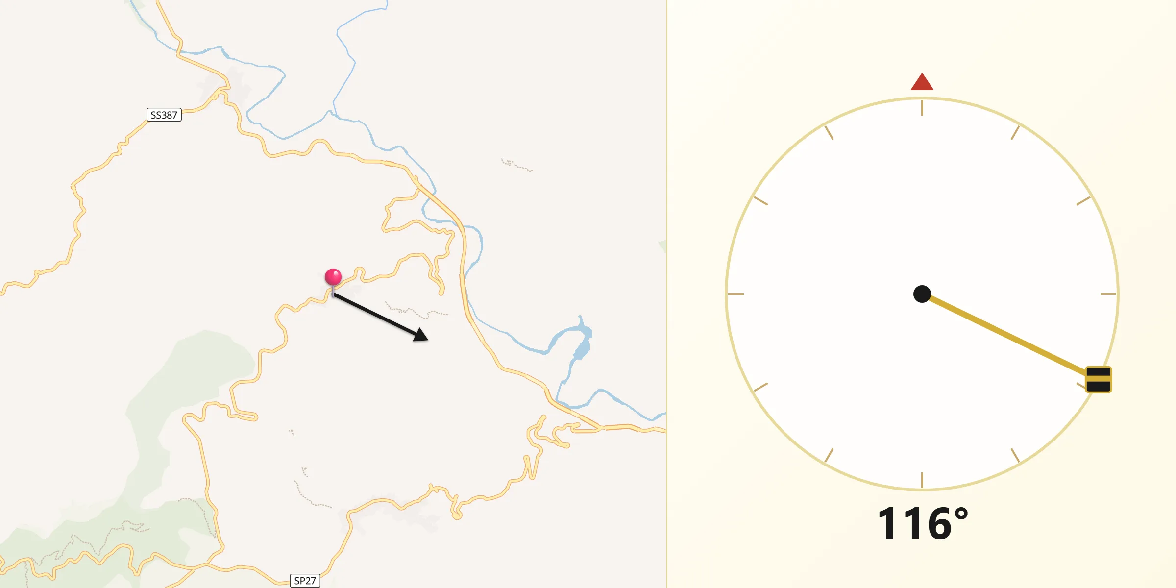 Direzione della Qibla da Armungia