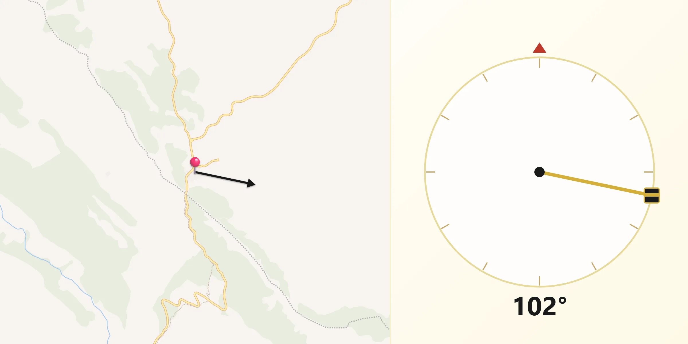Dirección de la Qibla desde Puerto de San Vicente