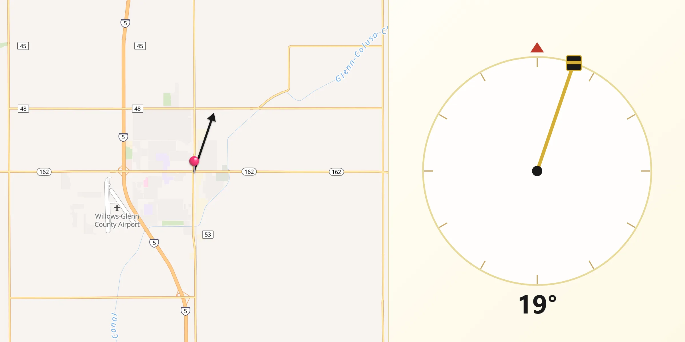 Qibla Direction from Willows