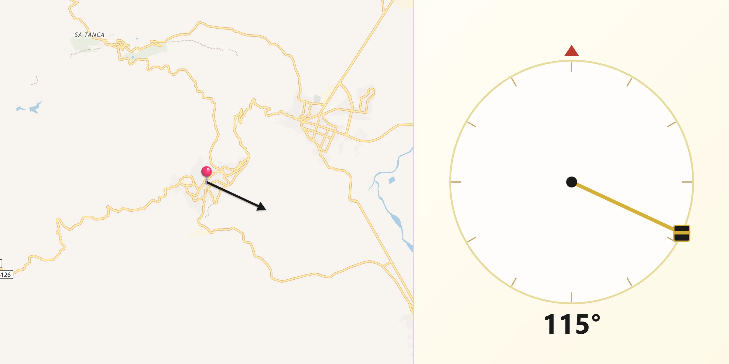Direzione della Qibla da Arbus