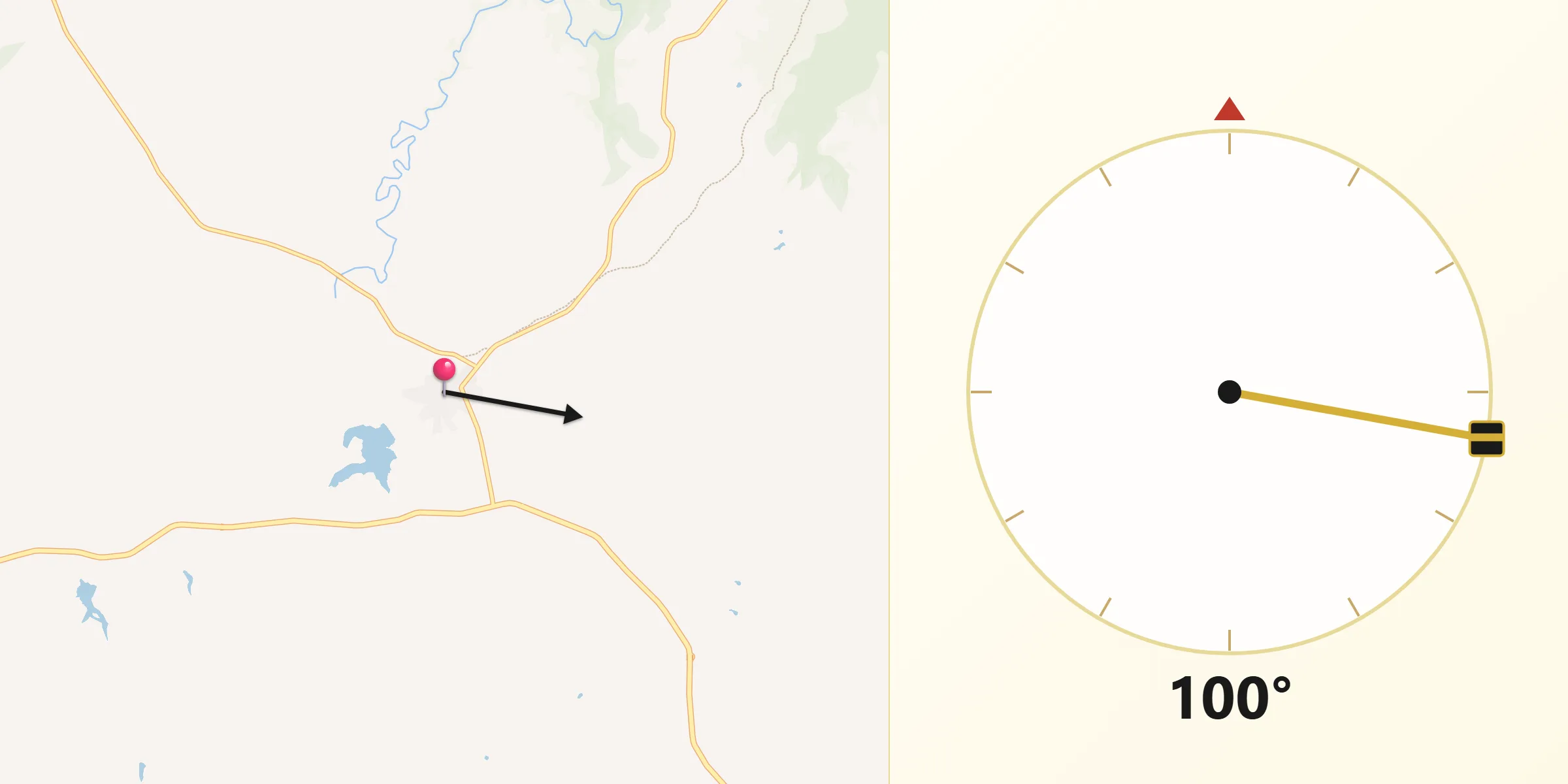 Dirección de la Qibla desde Membrío