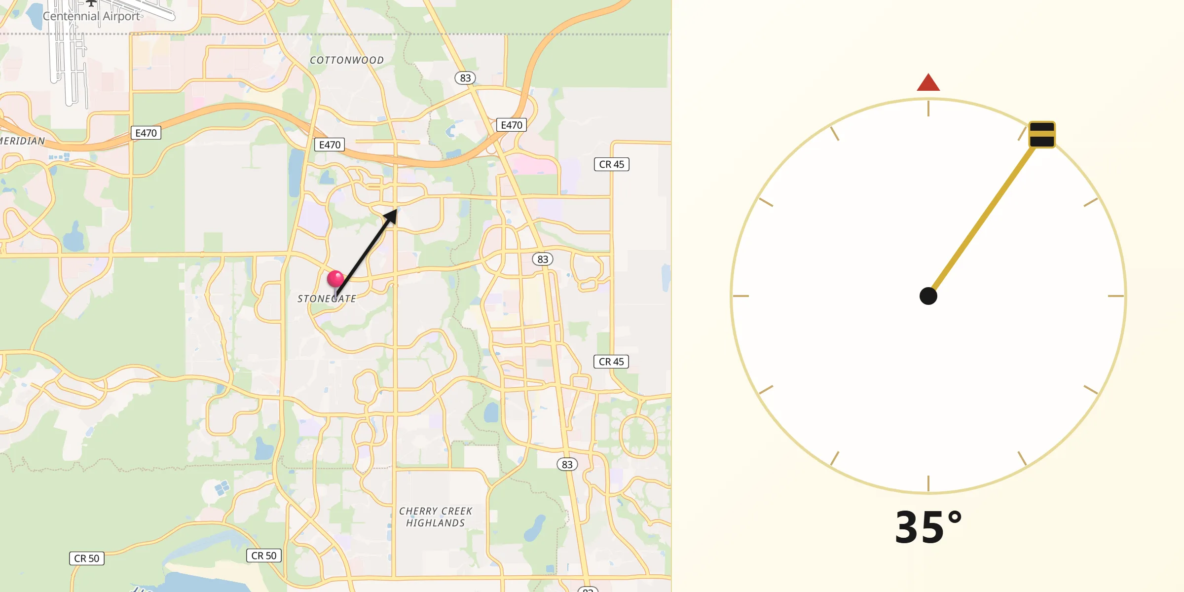Qibla Direction from Stonegate