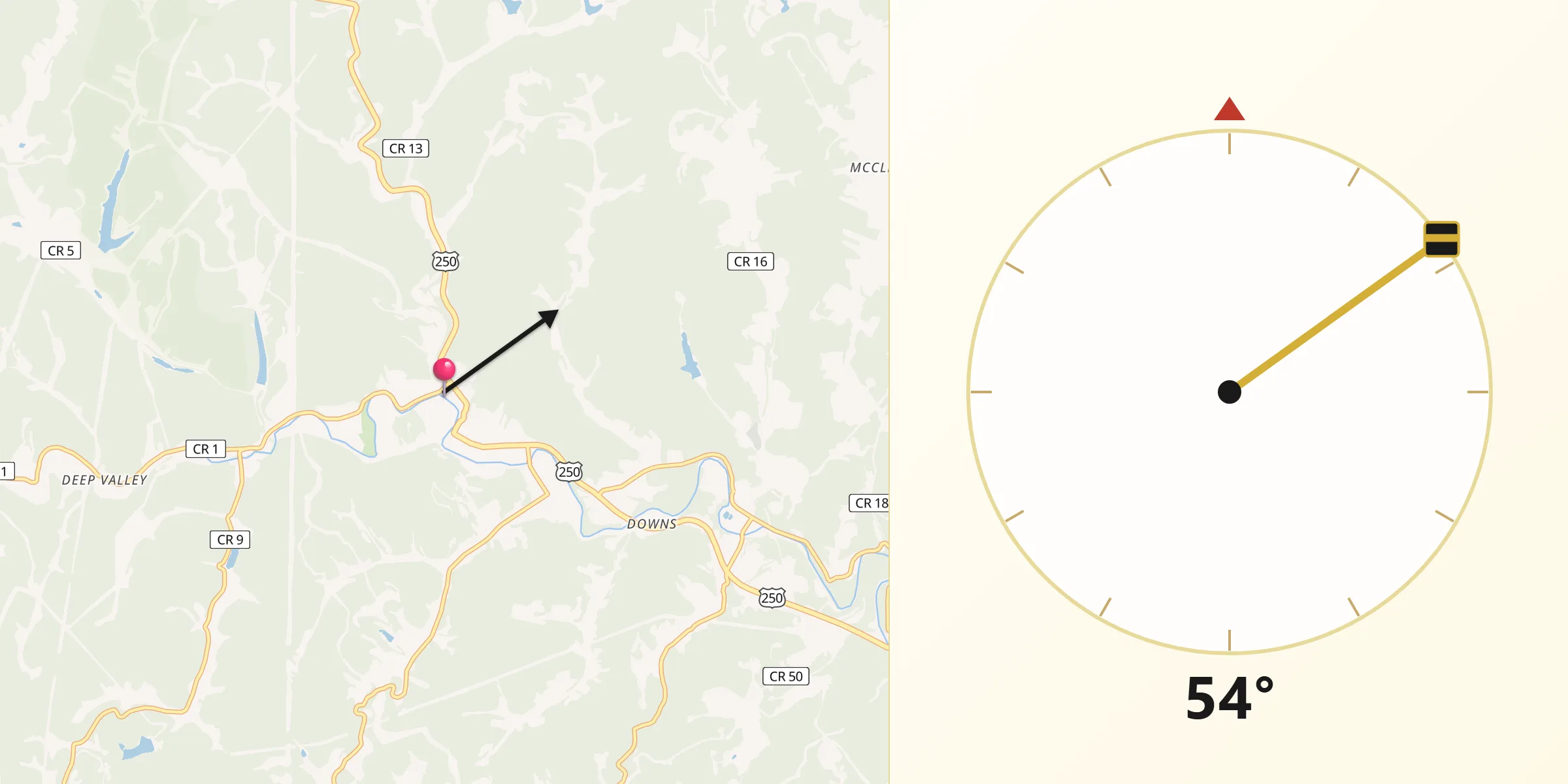 Qibla Direction from Mannington