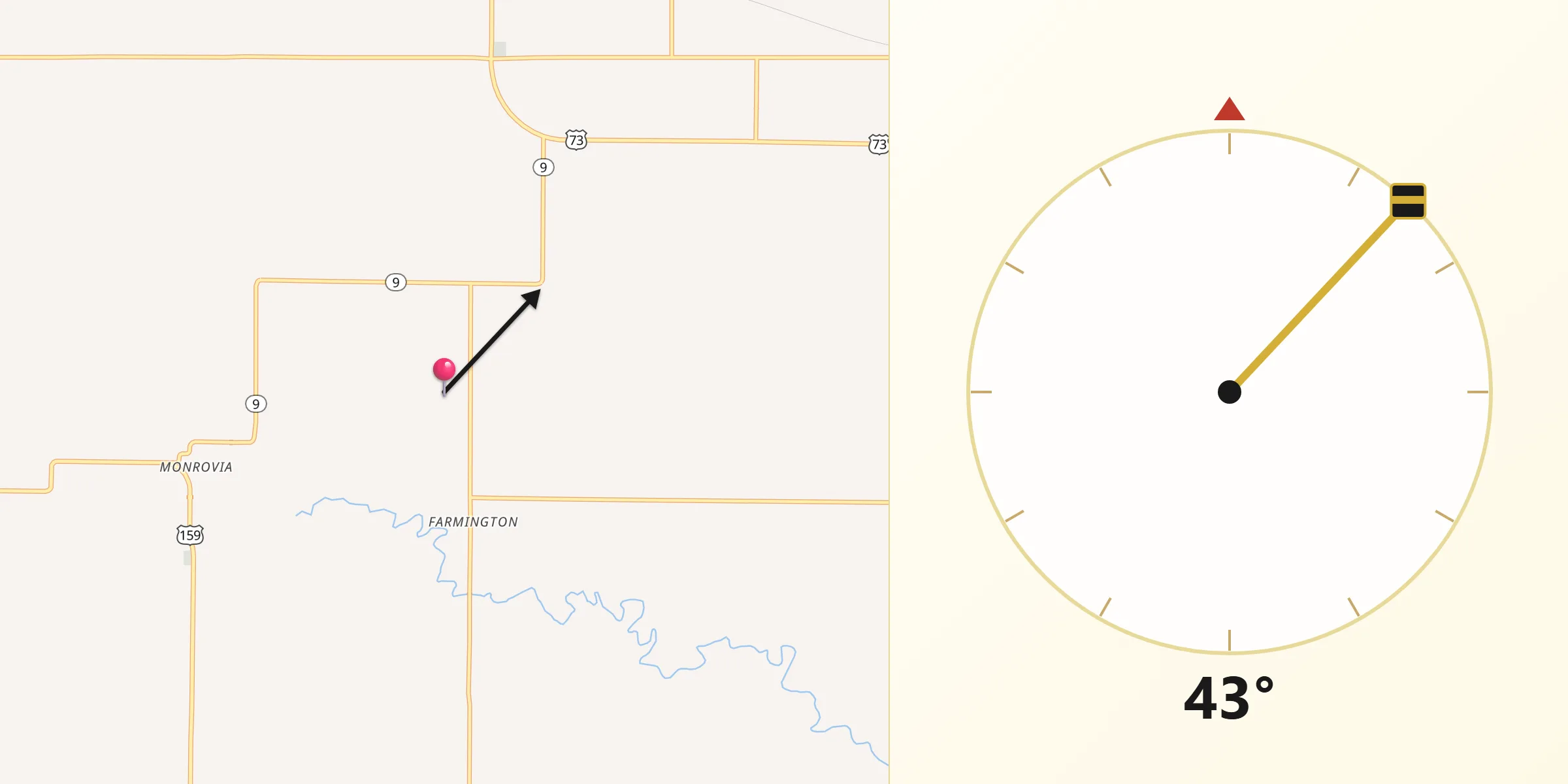 Qibla Direction from Atchison County