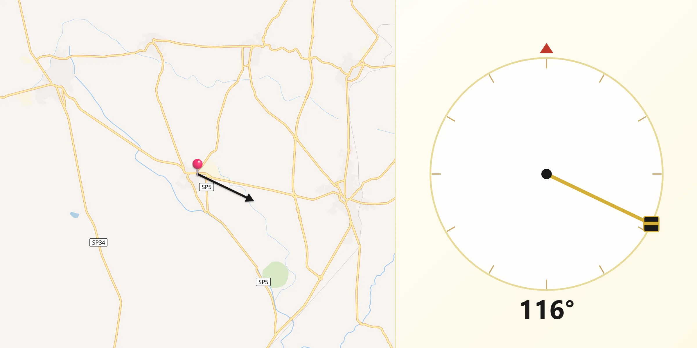 Direzione della Qibla da Ortacesus