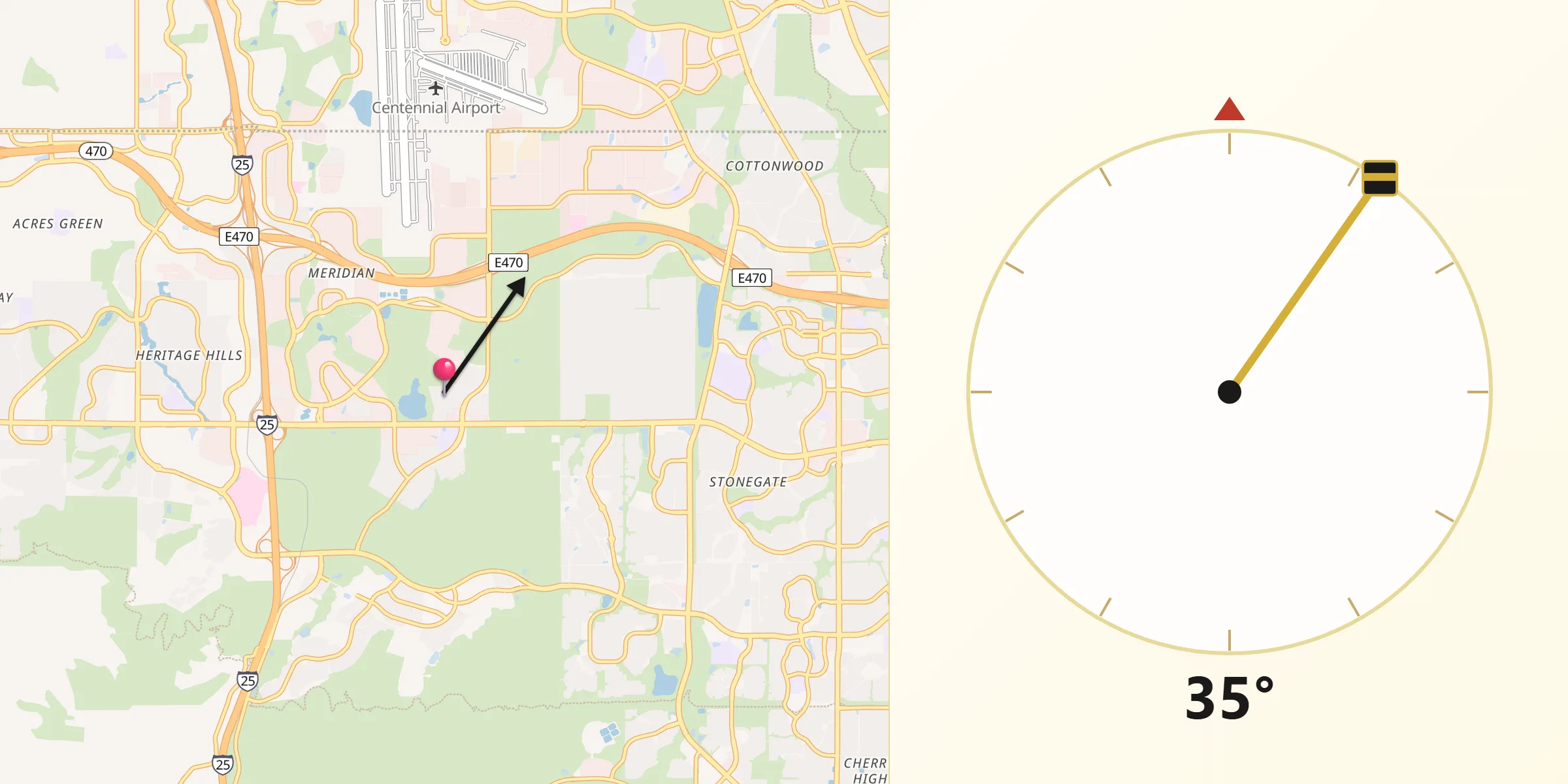 Qibla Direction from Meridian