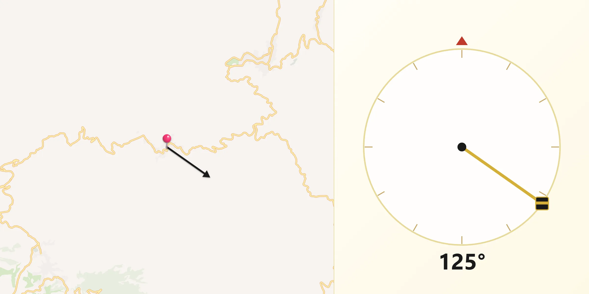 Direzione della Qibla da Santa Sofia d'Epiro