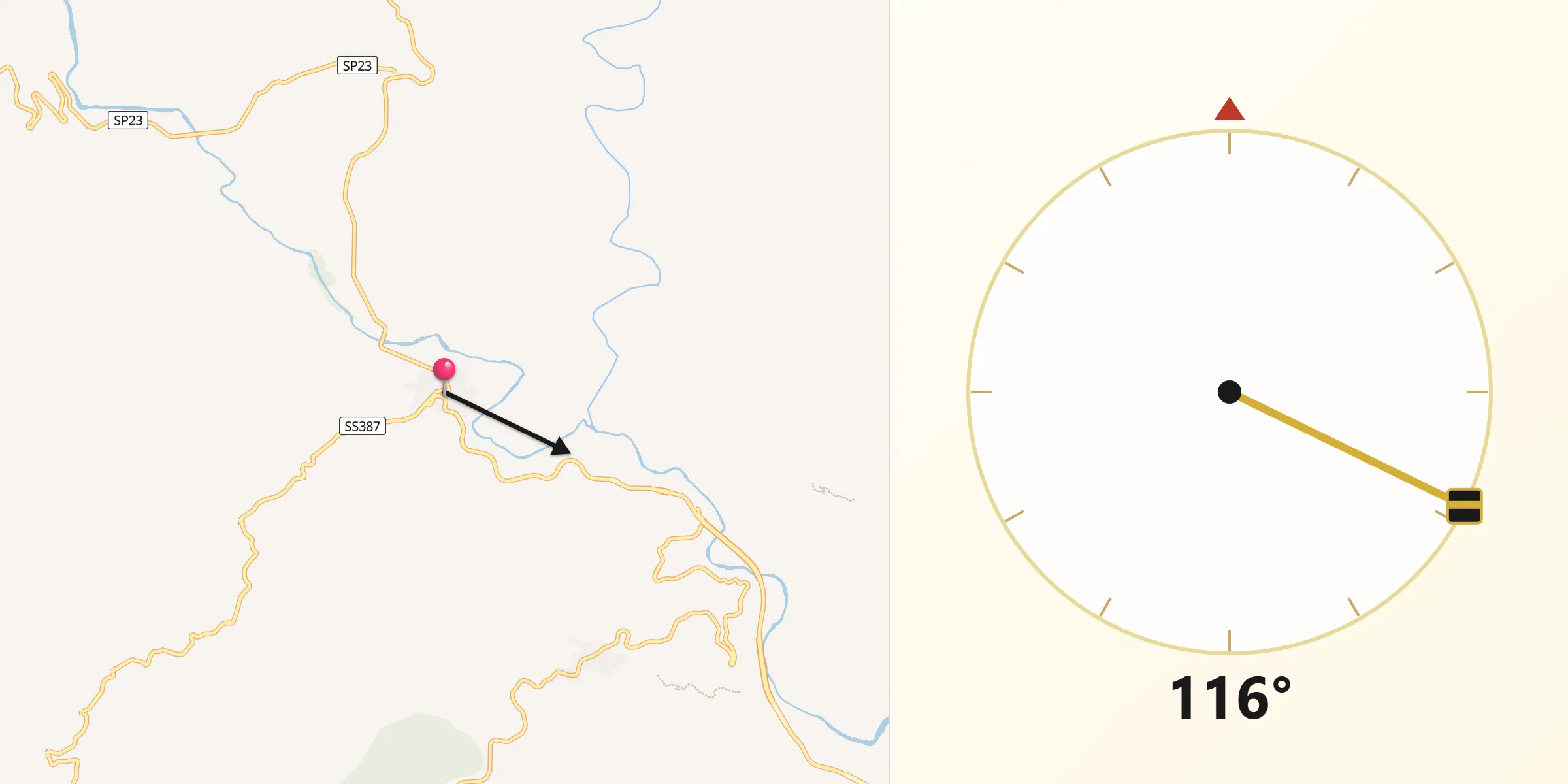 Direzione della Qibla da Ballao