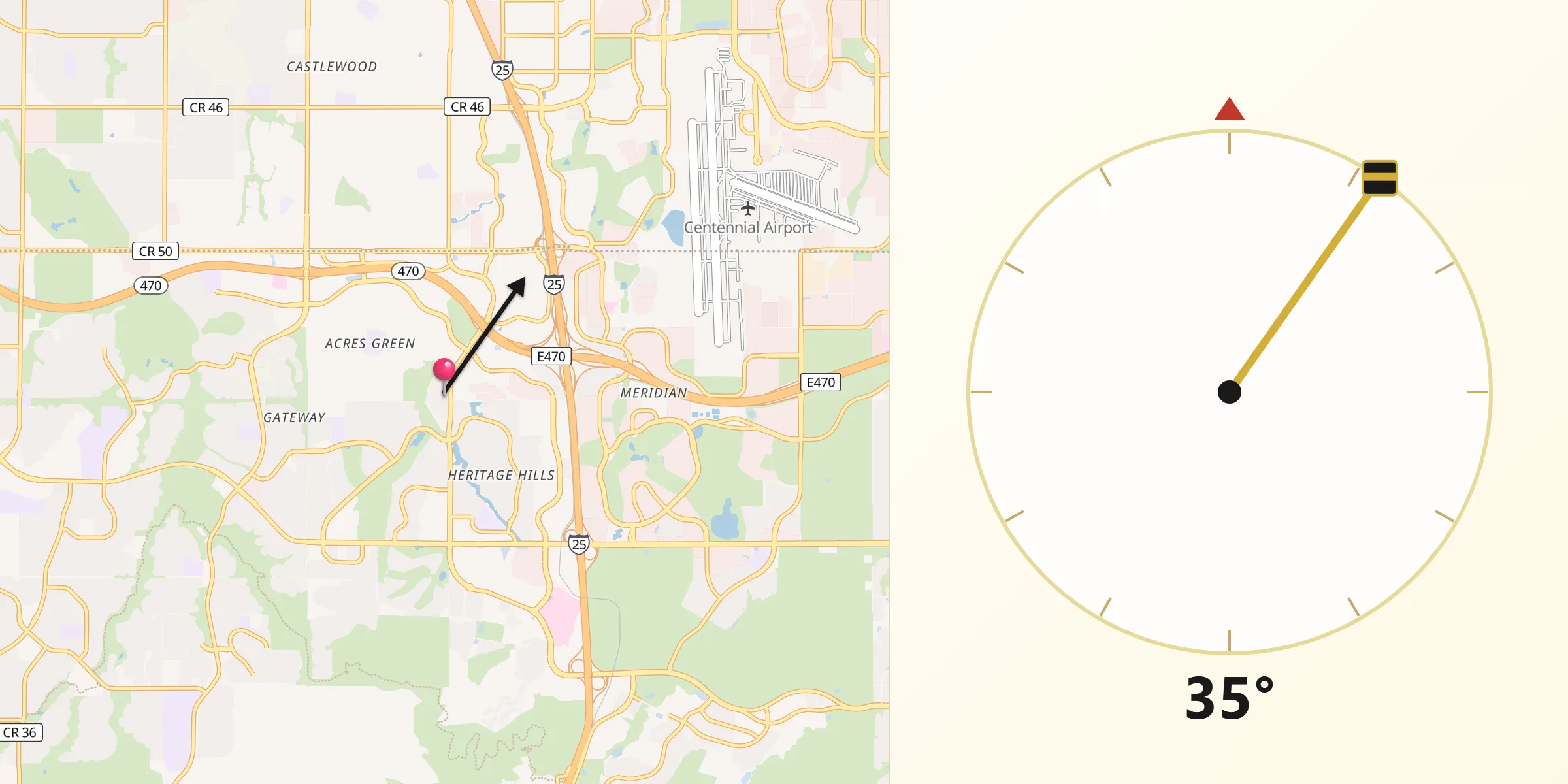 Qibla Direction from Lone Tree