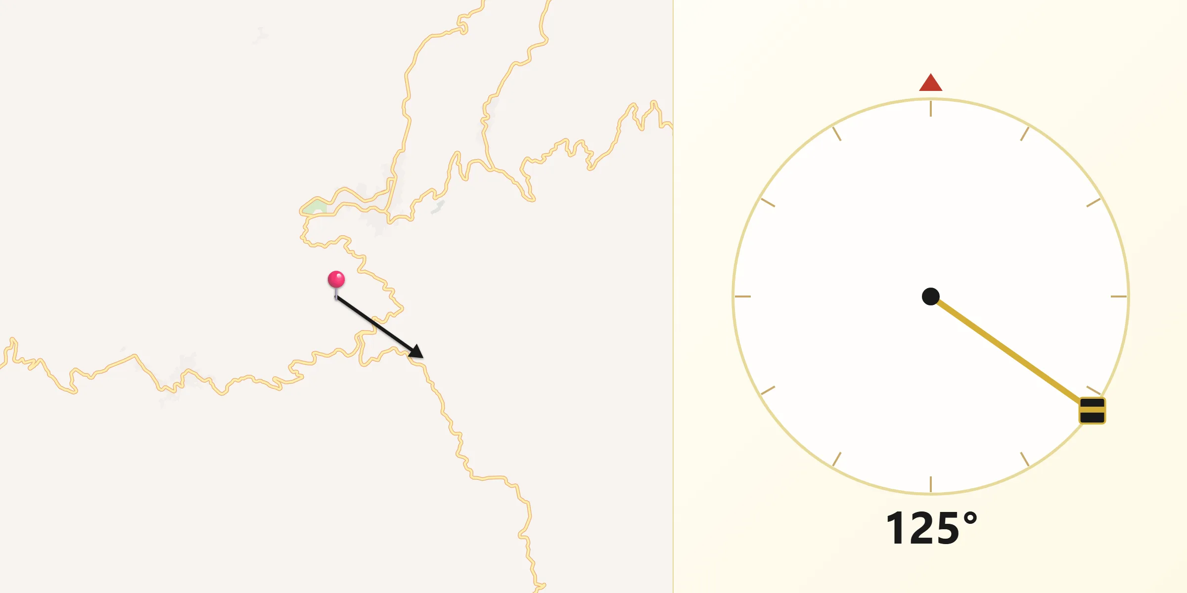 Direzione della Qibla da Provincia di Cosenza