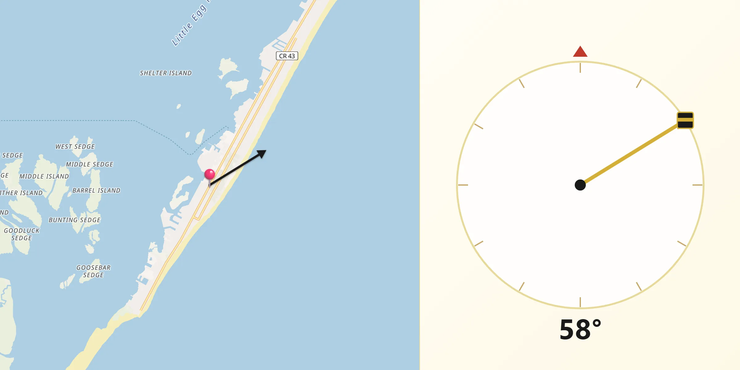 Qibla Direction from Beach Haven