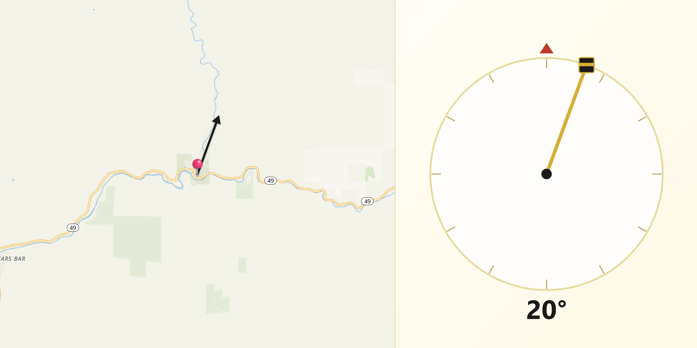 Qibla Direction from Downieville