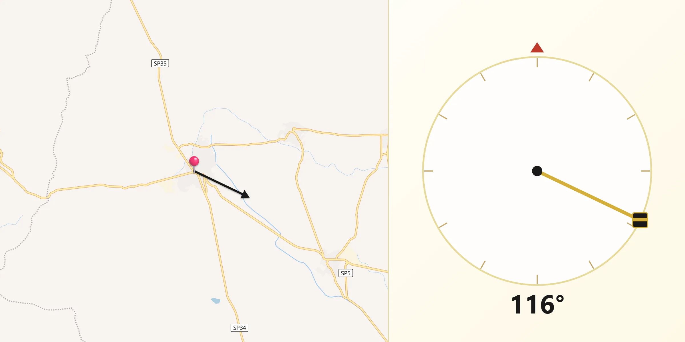 Direzione della Qibla da Guasila
