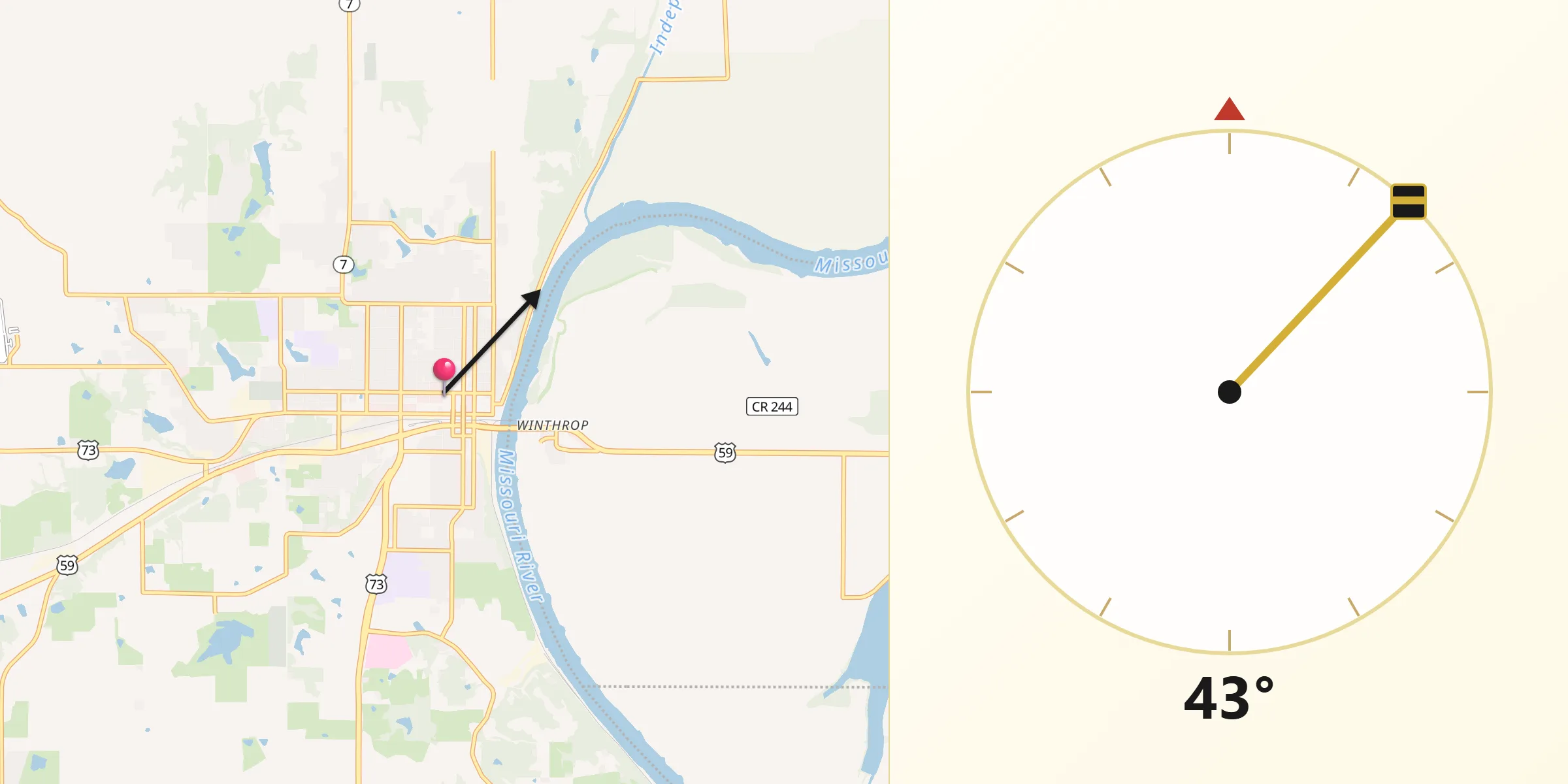 Qibla Direction from Atchison