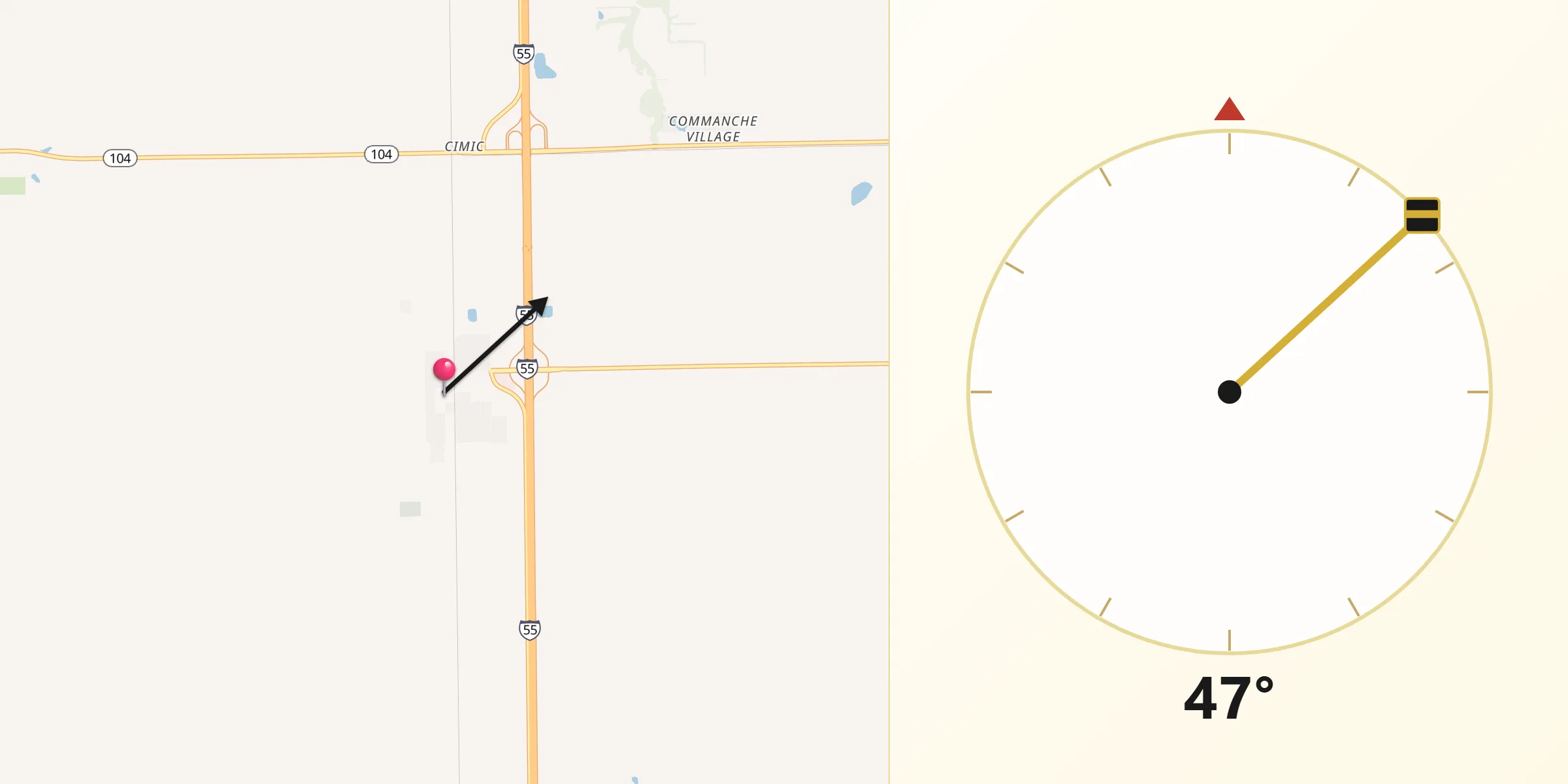 Qibla Direction from Divernon
